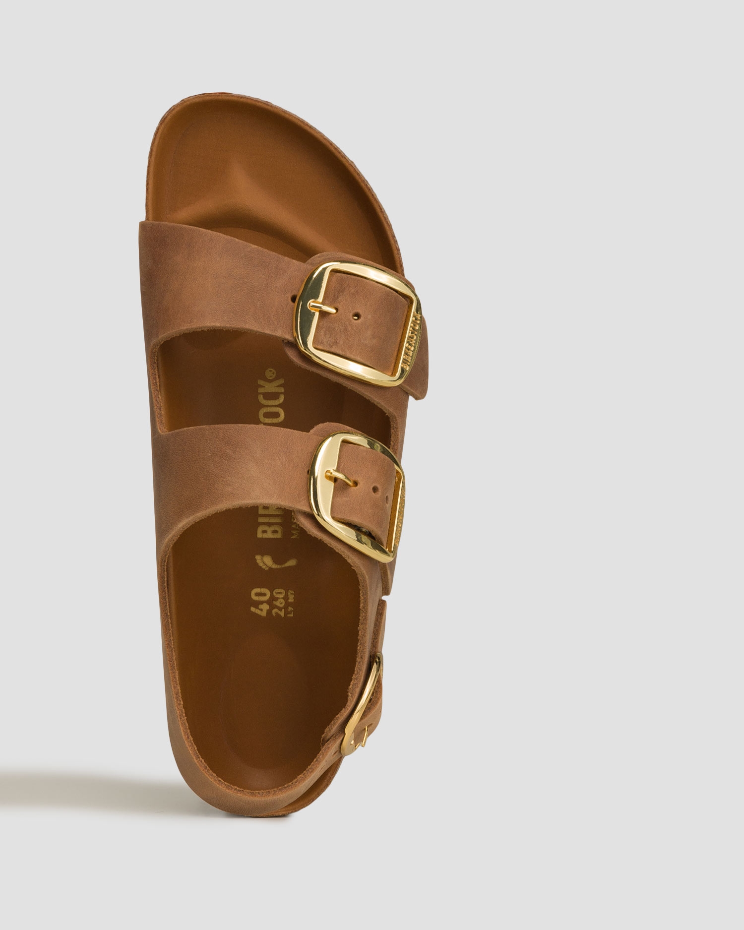 Hnědé dámské sandále Birkenstock Milano Big Buckle Oiled Leather Narrow