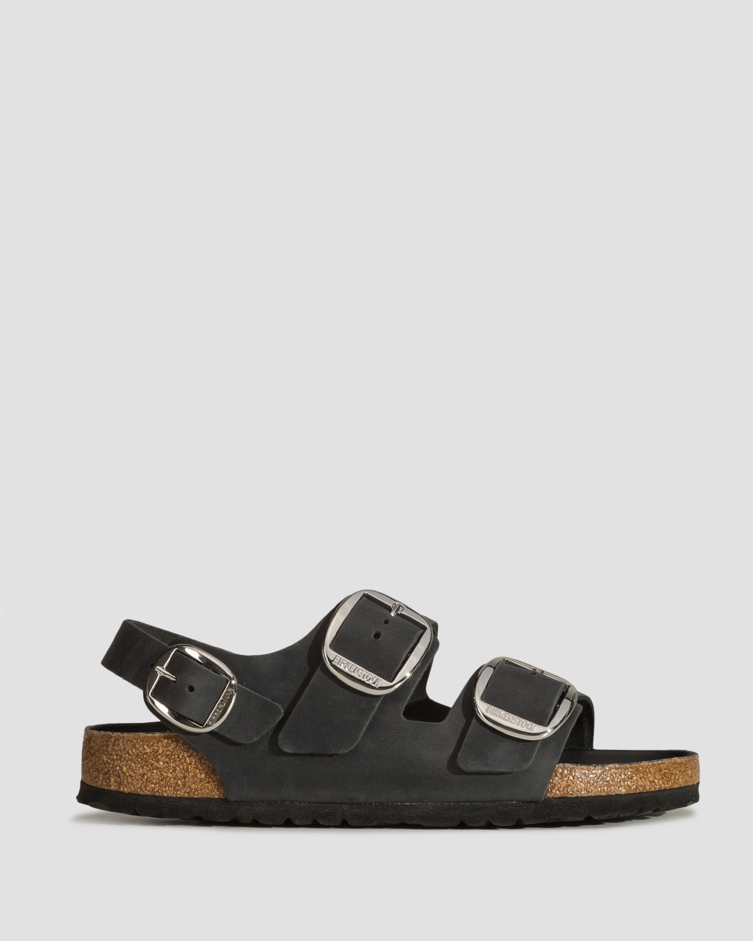 Černé dámské sandále Birkenstock Milano Big Buckle Oiled Leather Narrow