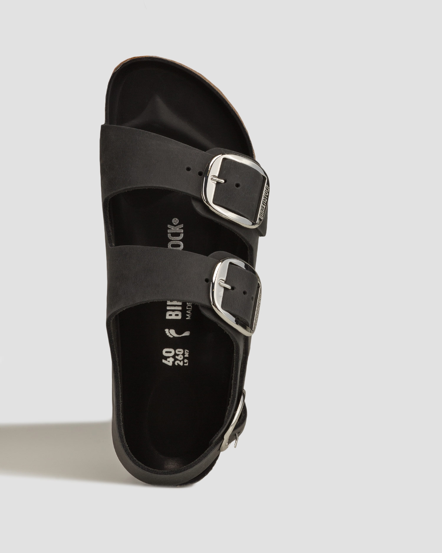 Černé dámské sandále Birkenstock Milano Big Buckle Oiled Leather Narrow