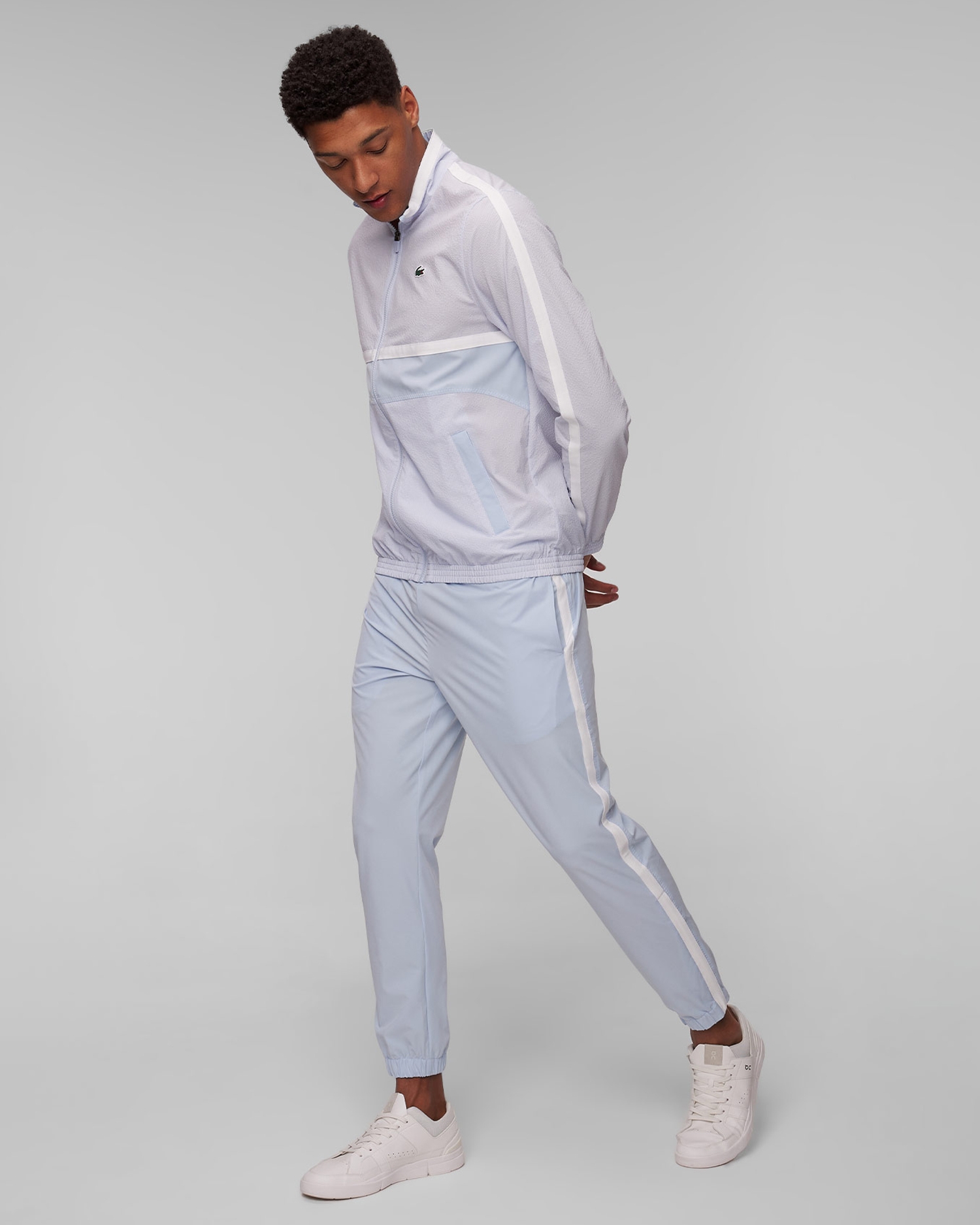 Světle modrá pánská tepláková souprava Lacoste WH7578 Novak Djokovic