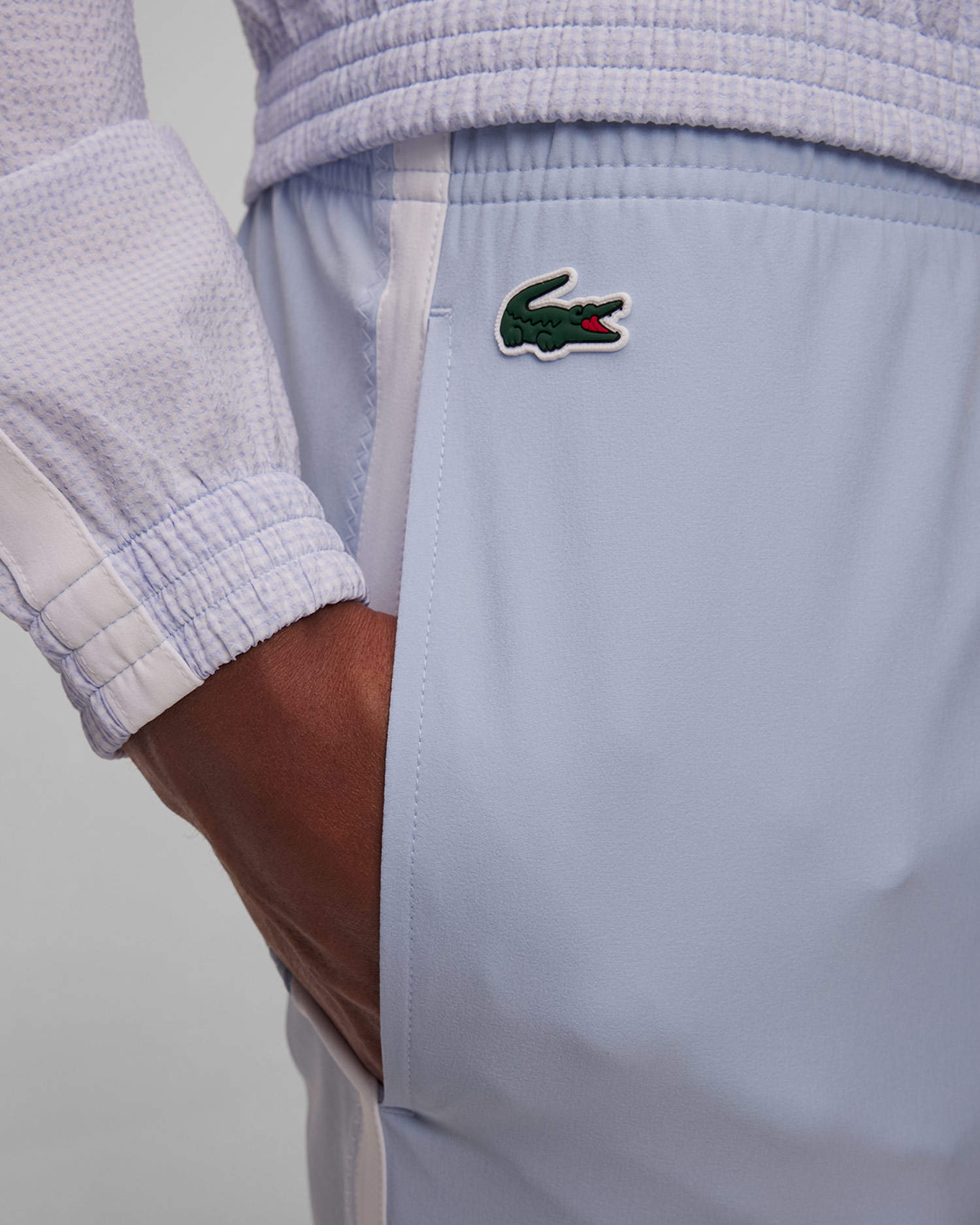 Světle modrá pánská tepláková souprava Lacoste WH7578 Novak Djokovic