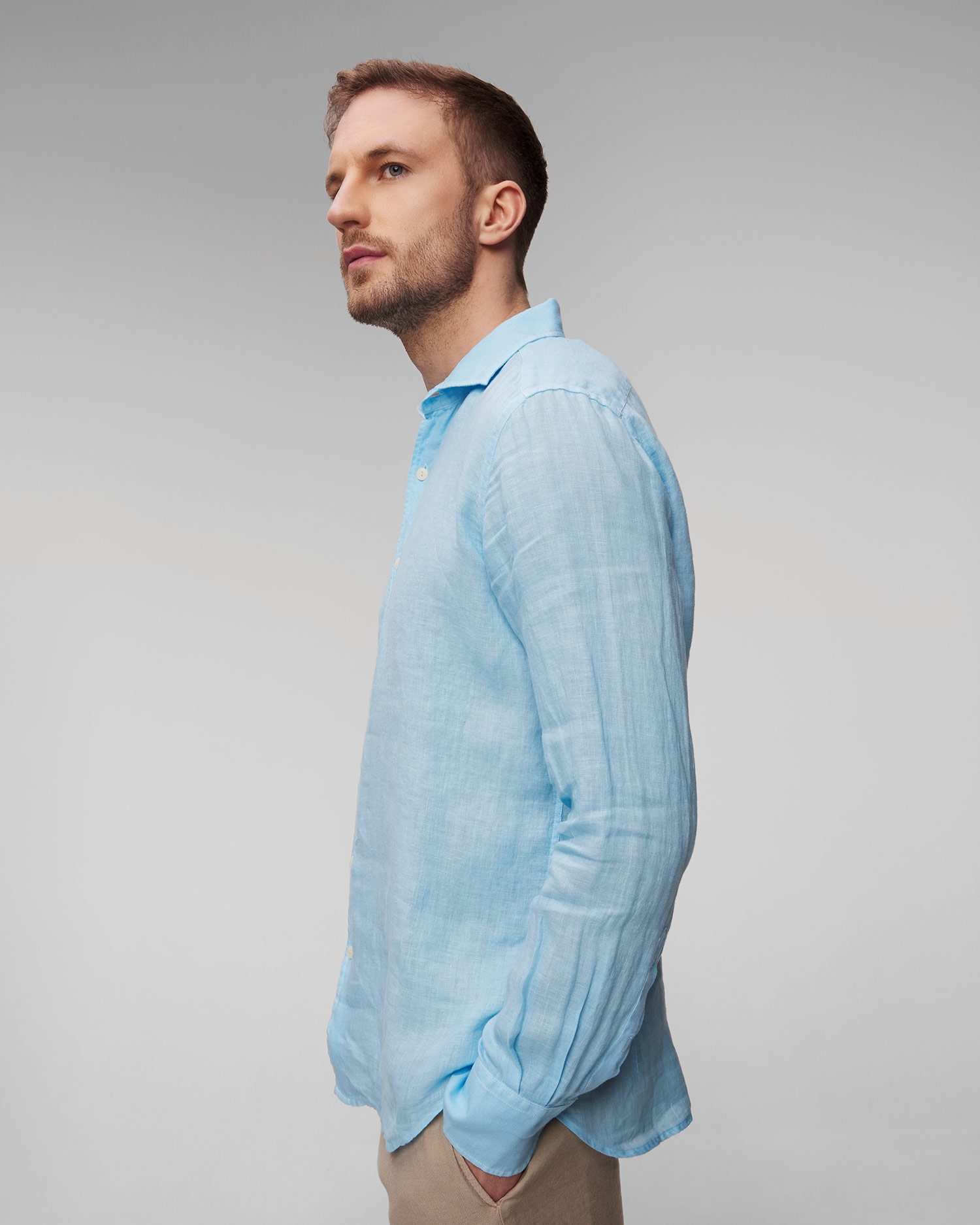 Modrá pánská lněná košile MC2 Saint Barth