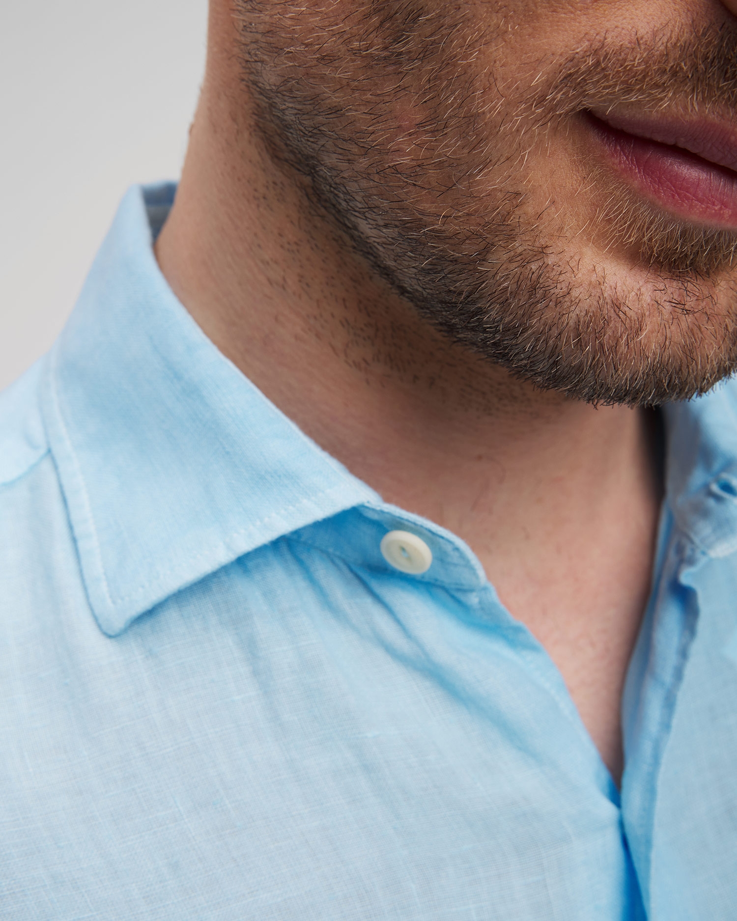 Modrá pánská lněná košile MC2 Saint Barth