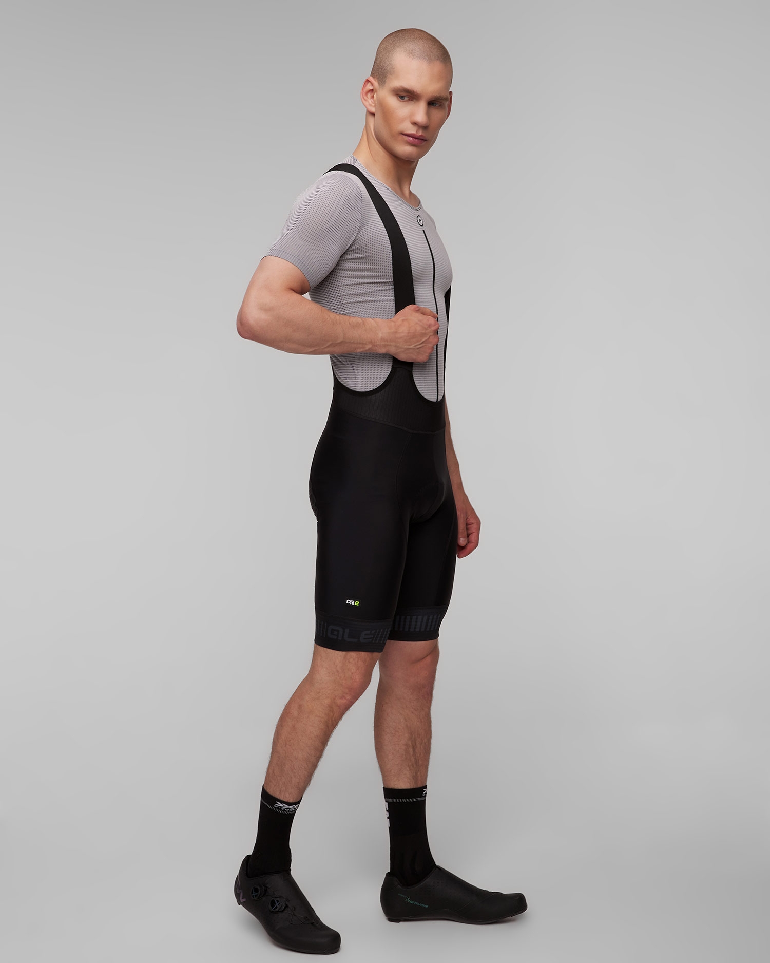 Pánské černé cyklistické šortky se šlemi Ale Cycling Strada