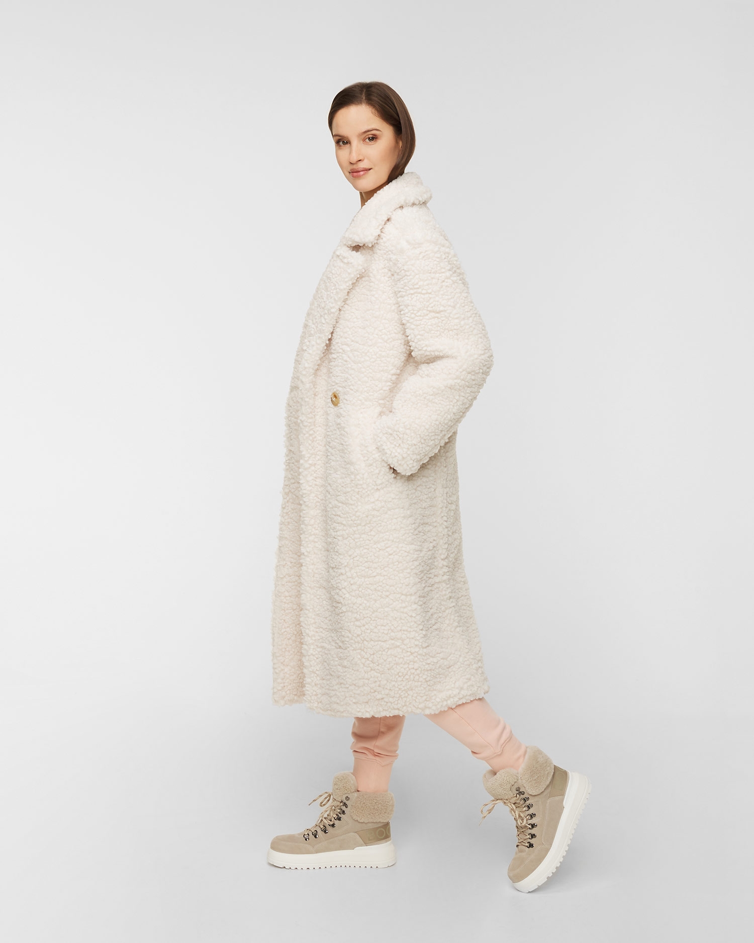 Kabát UGG GERTRUDE LONG TEDDY COAT