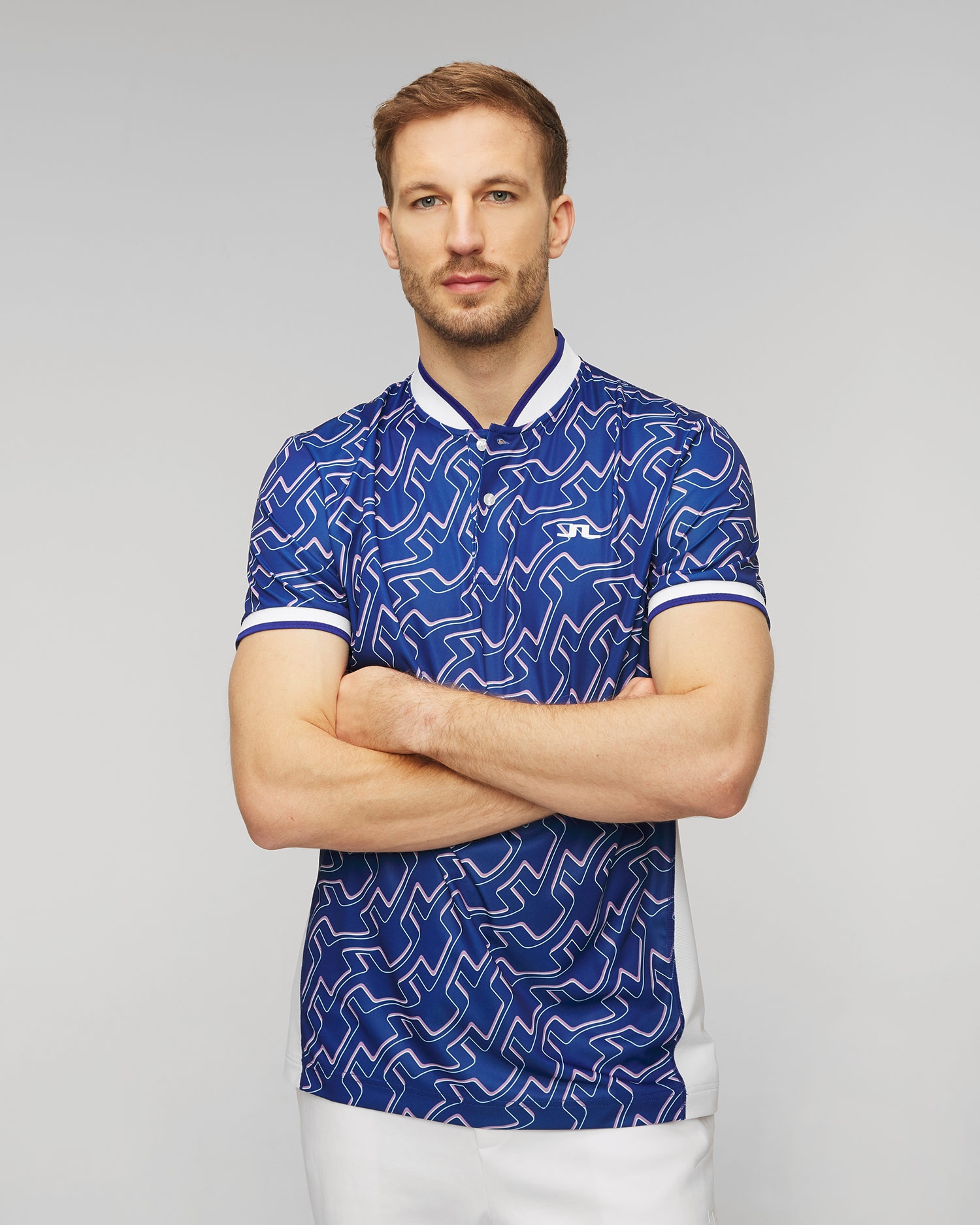 Modrá pánská polokošile J.Lindeberg Jensen Print