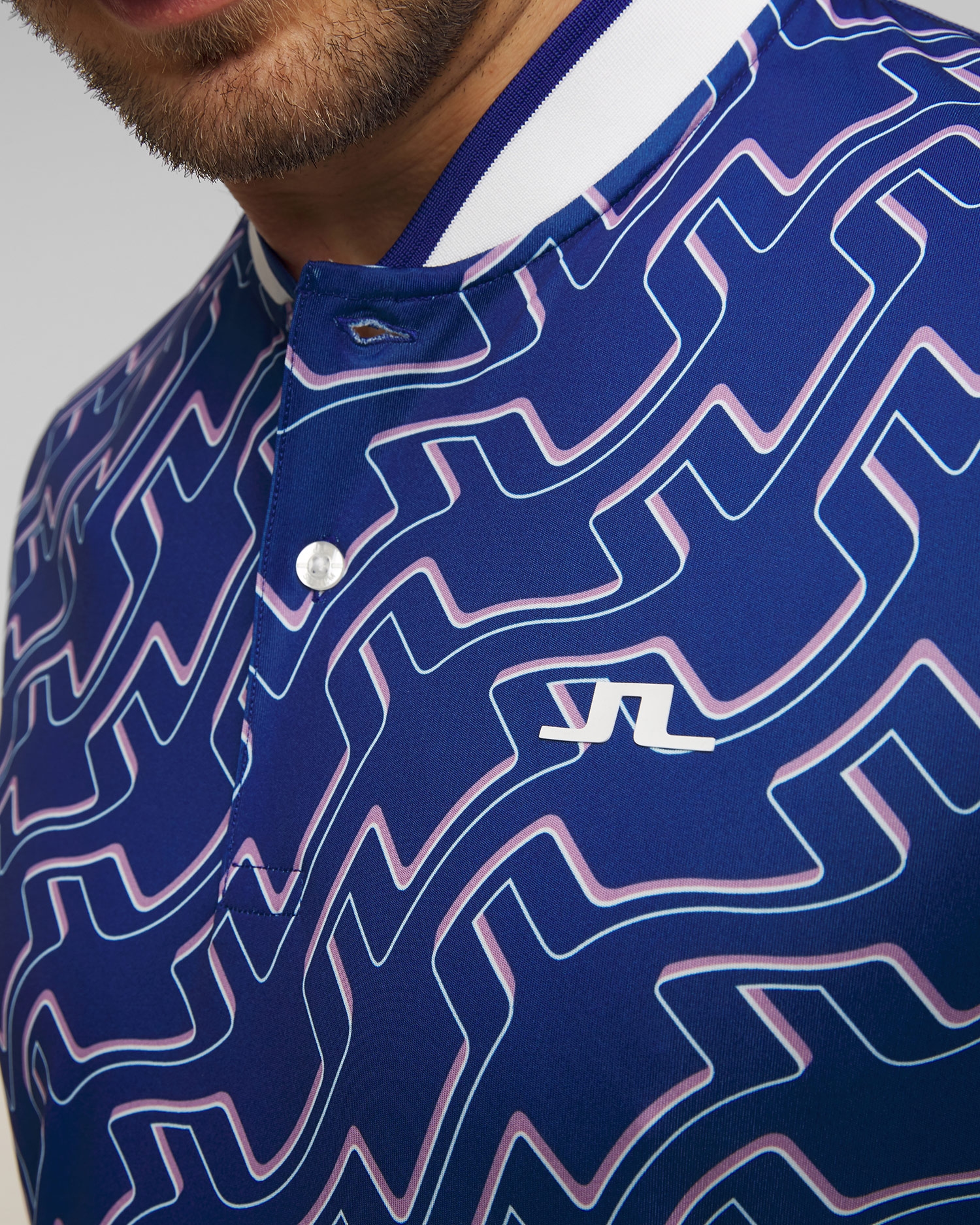 Modrá pánská polokošile J.Lindeberg Jensen Print