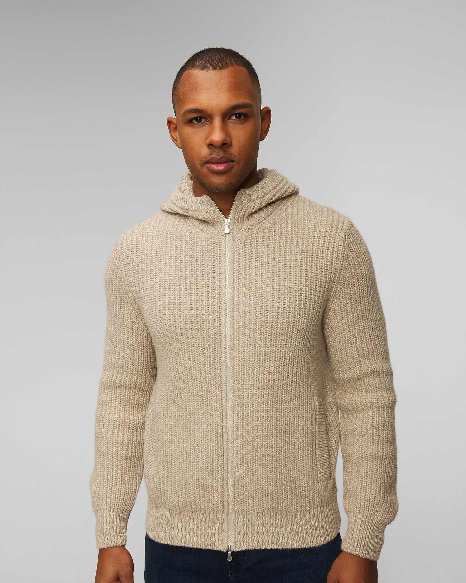 Pánský kašmírový svetr na zip Gran Sasso