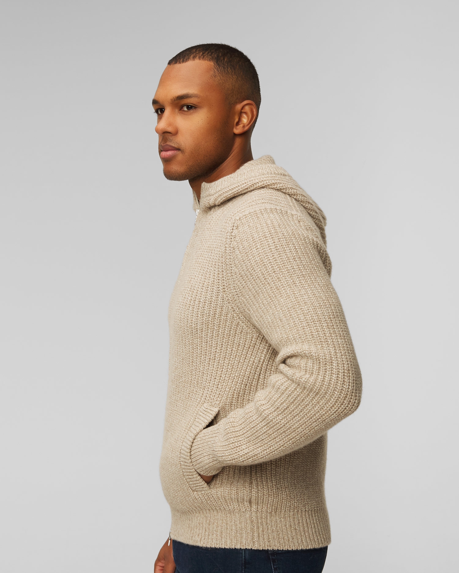 Pánský kašmírový svetr na zip Gran Sasso