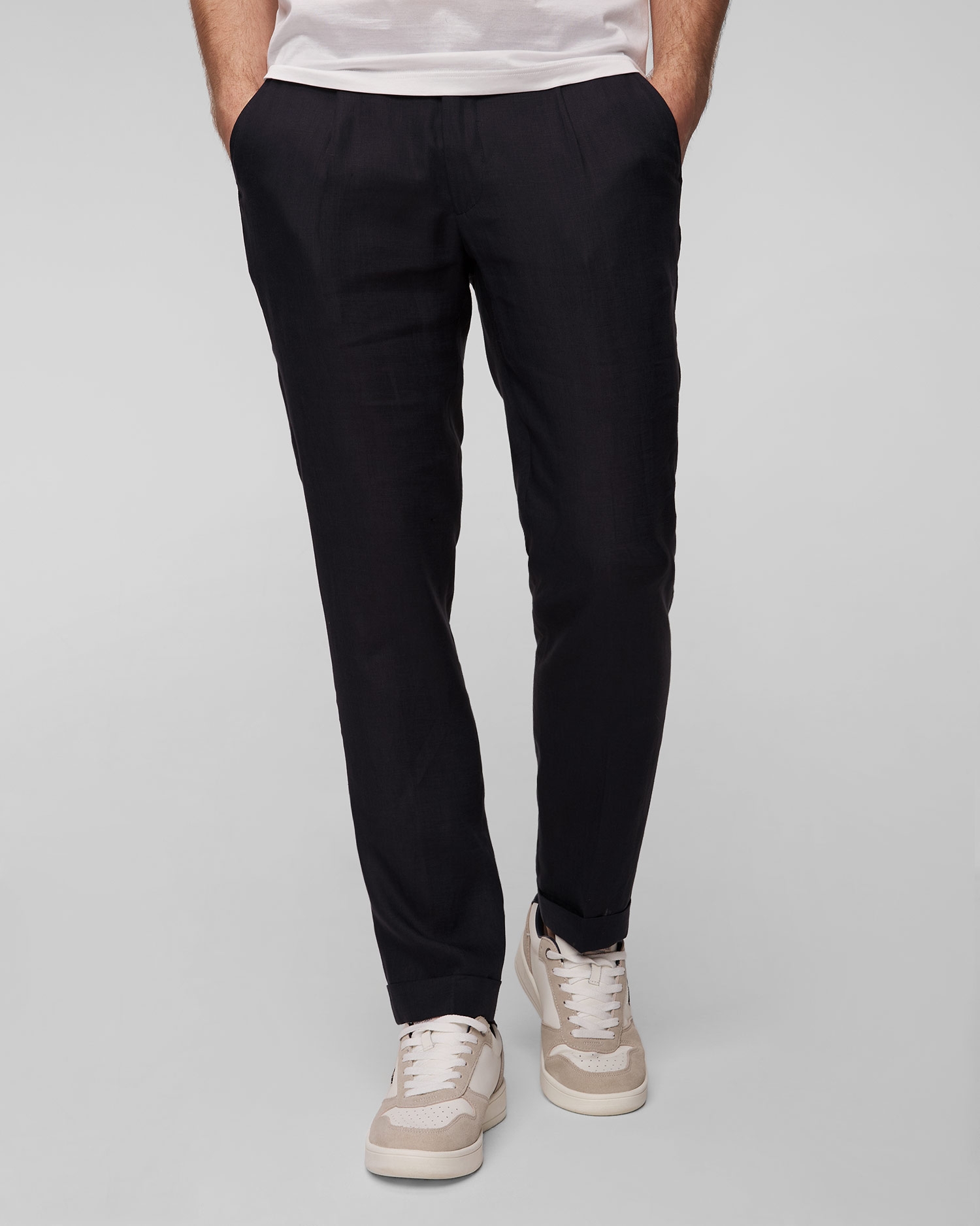 Lněné pánské kalhoty Gran Sasso