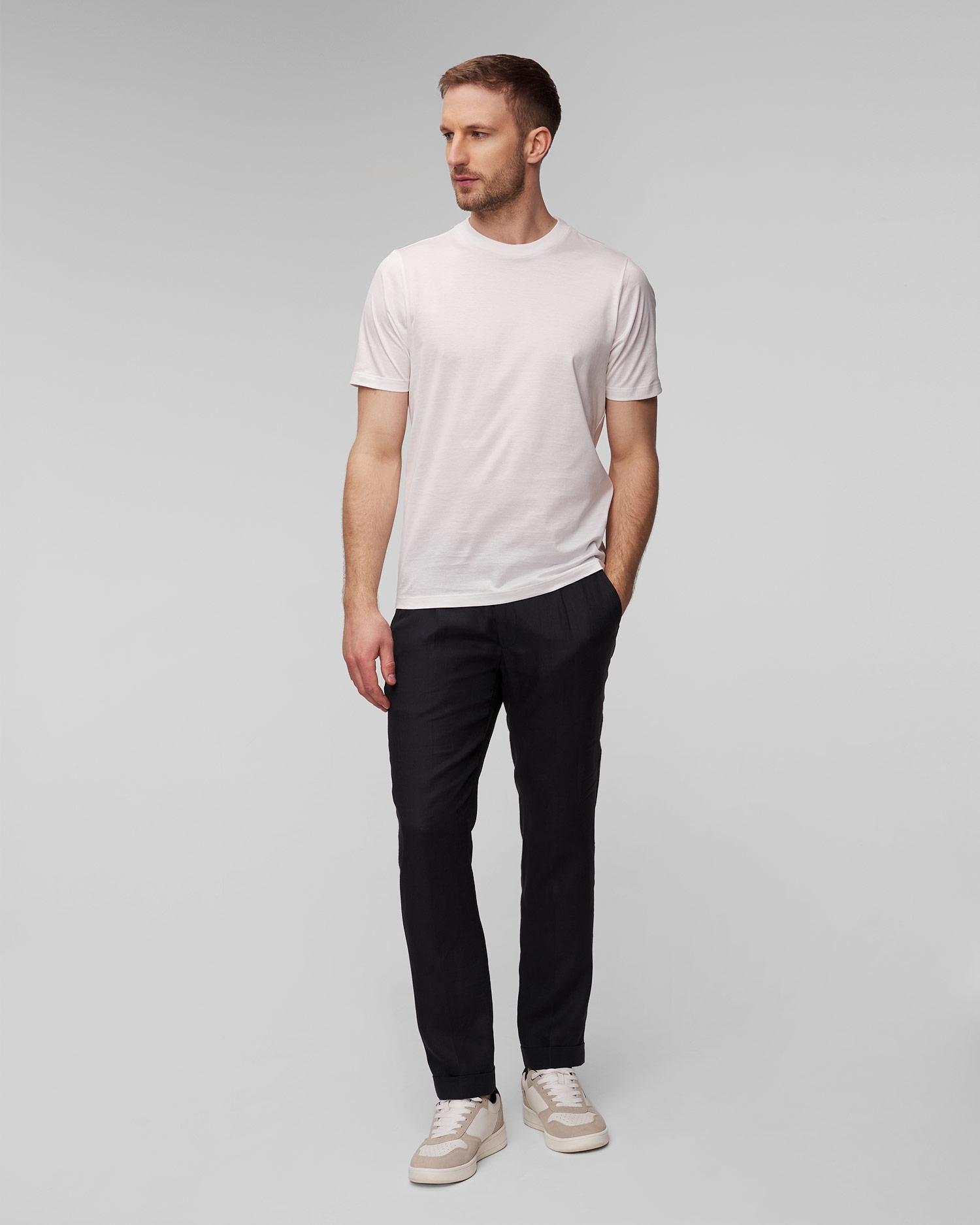 Lněné pánské kalhoty Gran Sasso