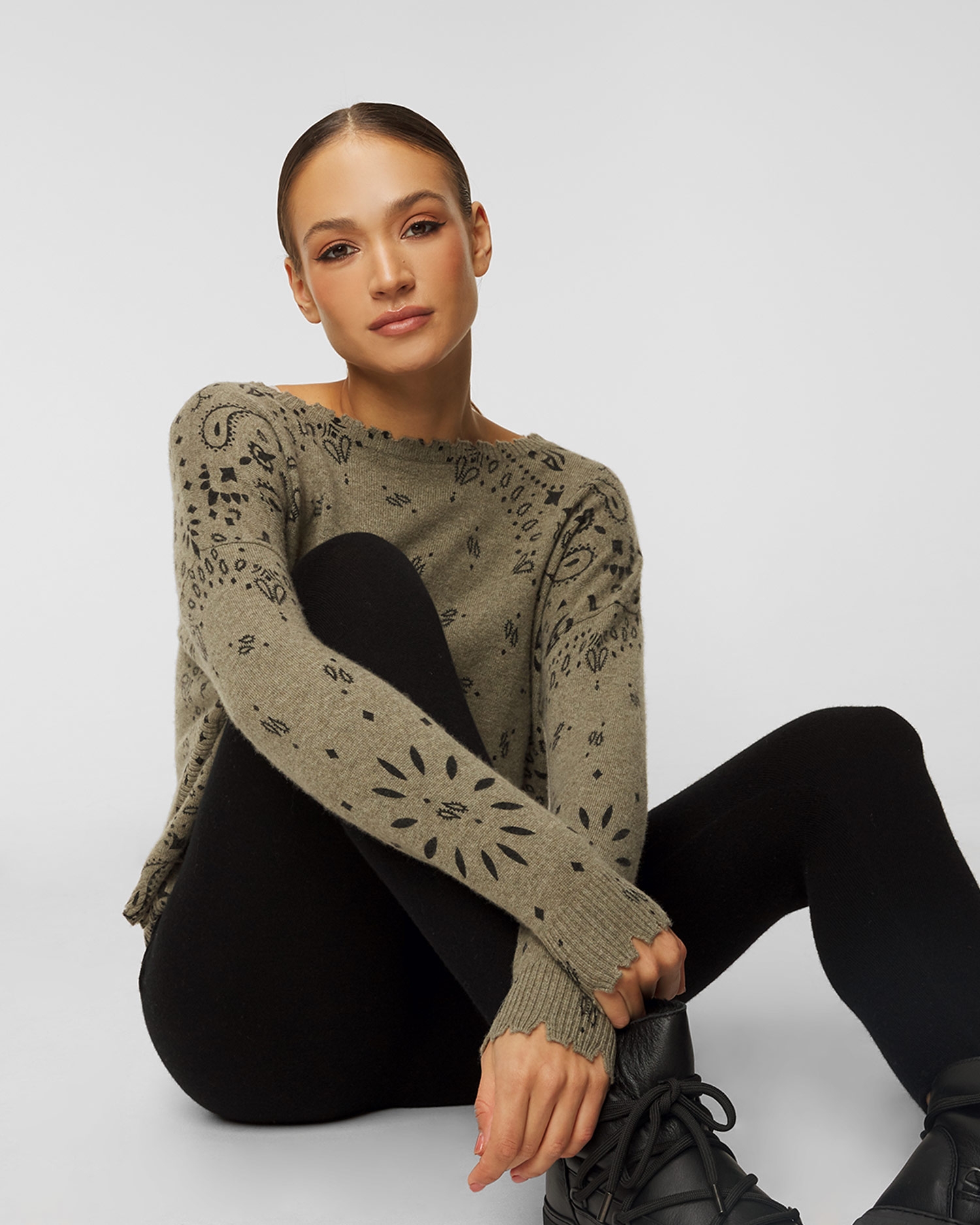 Kašmírový svetr KUJTEN MELA BANDANA