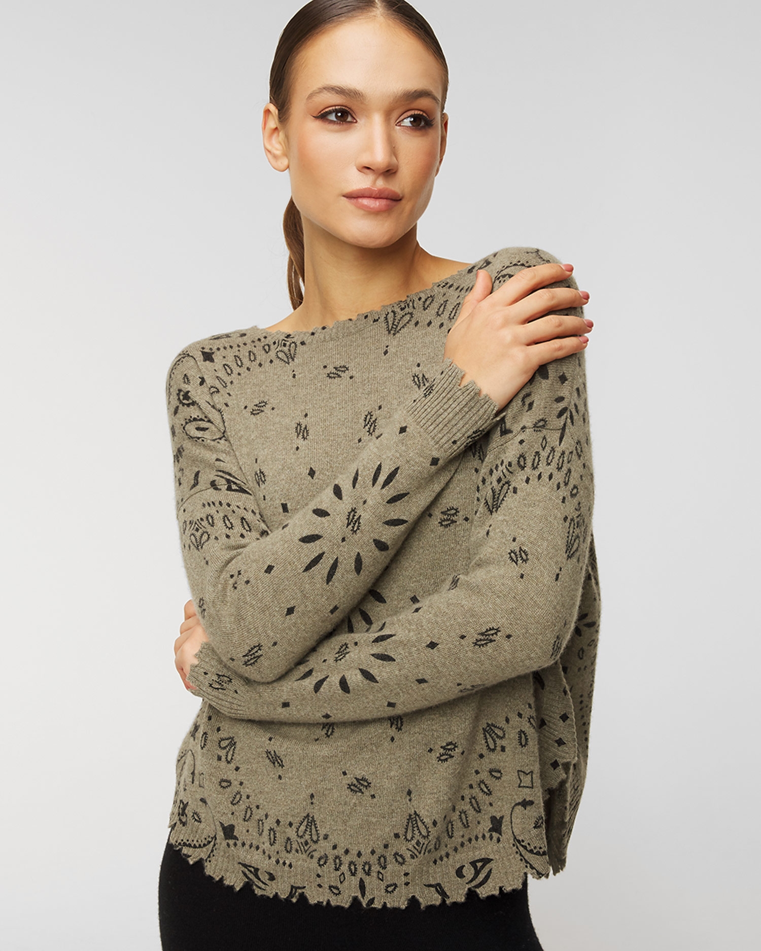 Kašmírový svetr KUJTEN MELA BANDANA