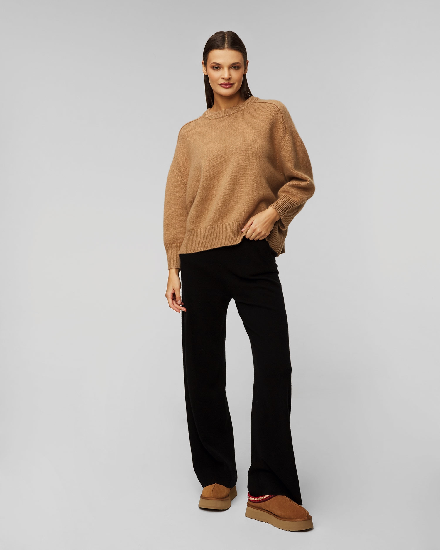 Hnědý dámský kašmírový svetr Kujten Diane