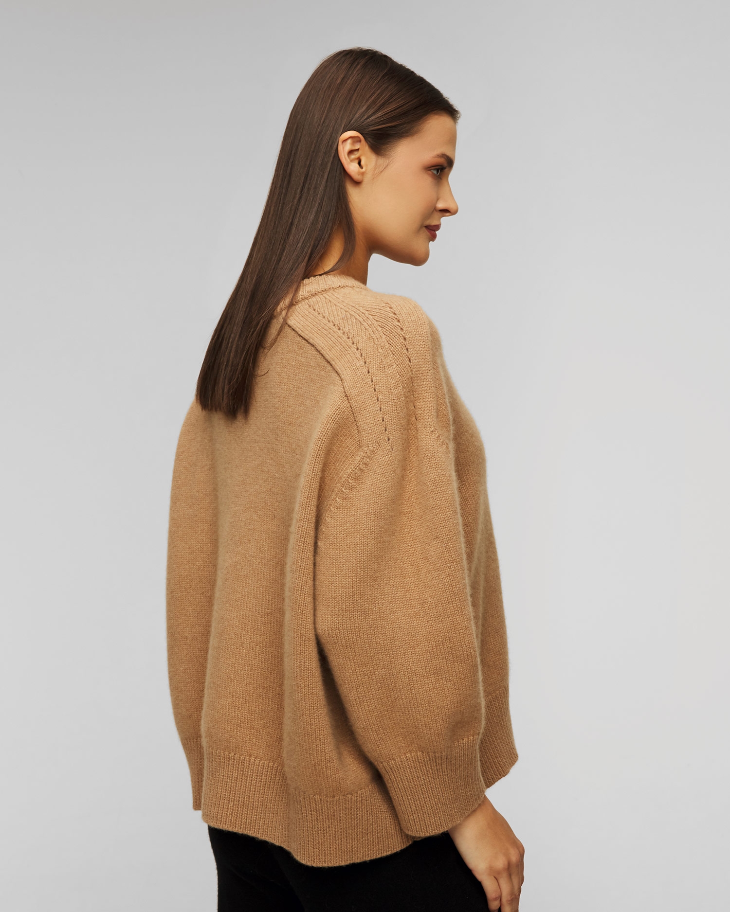 Hnědý dámský kašmírový svetr Kujten Diane