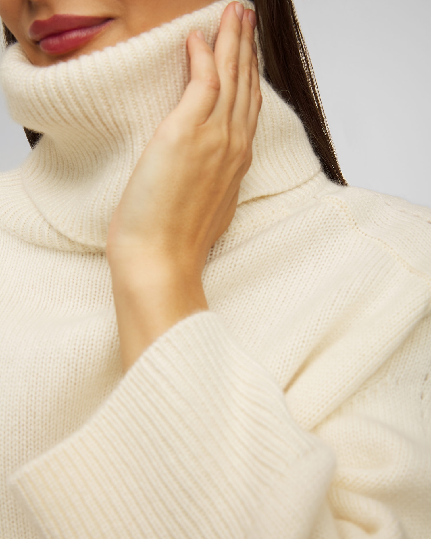 Bílý dámský kašmírový rolák Kujten Diana