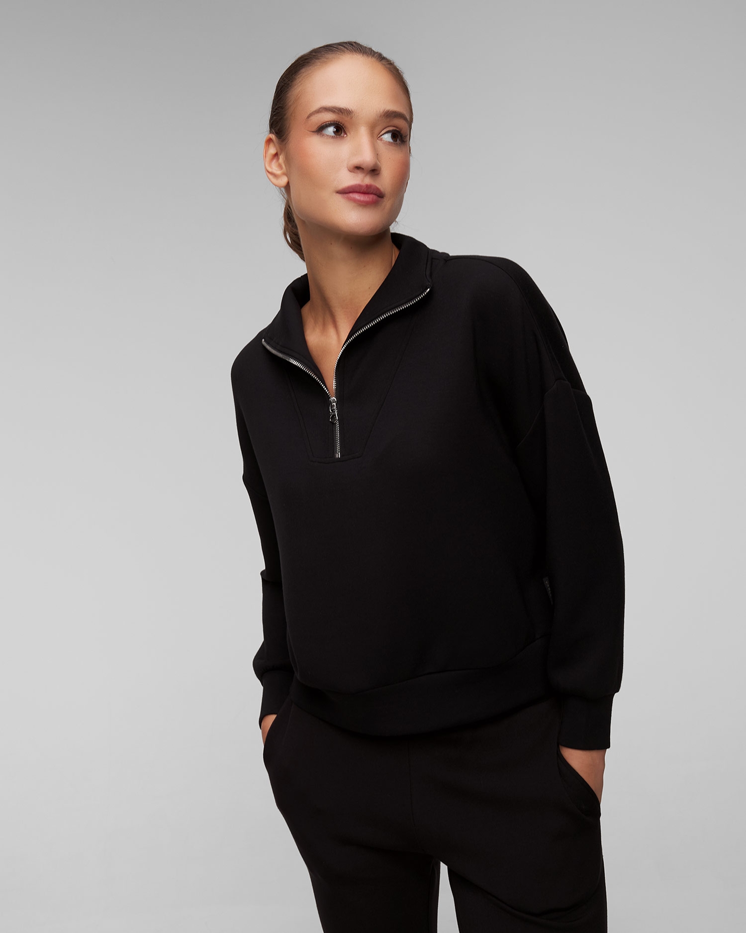 Dámská černá mikina Varley Hawley Half Zip Sweat