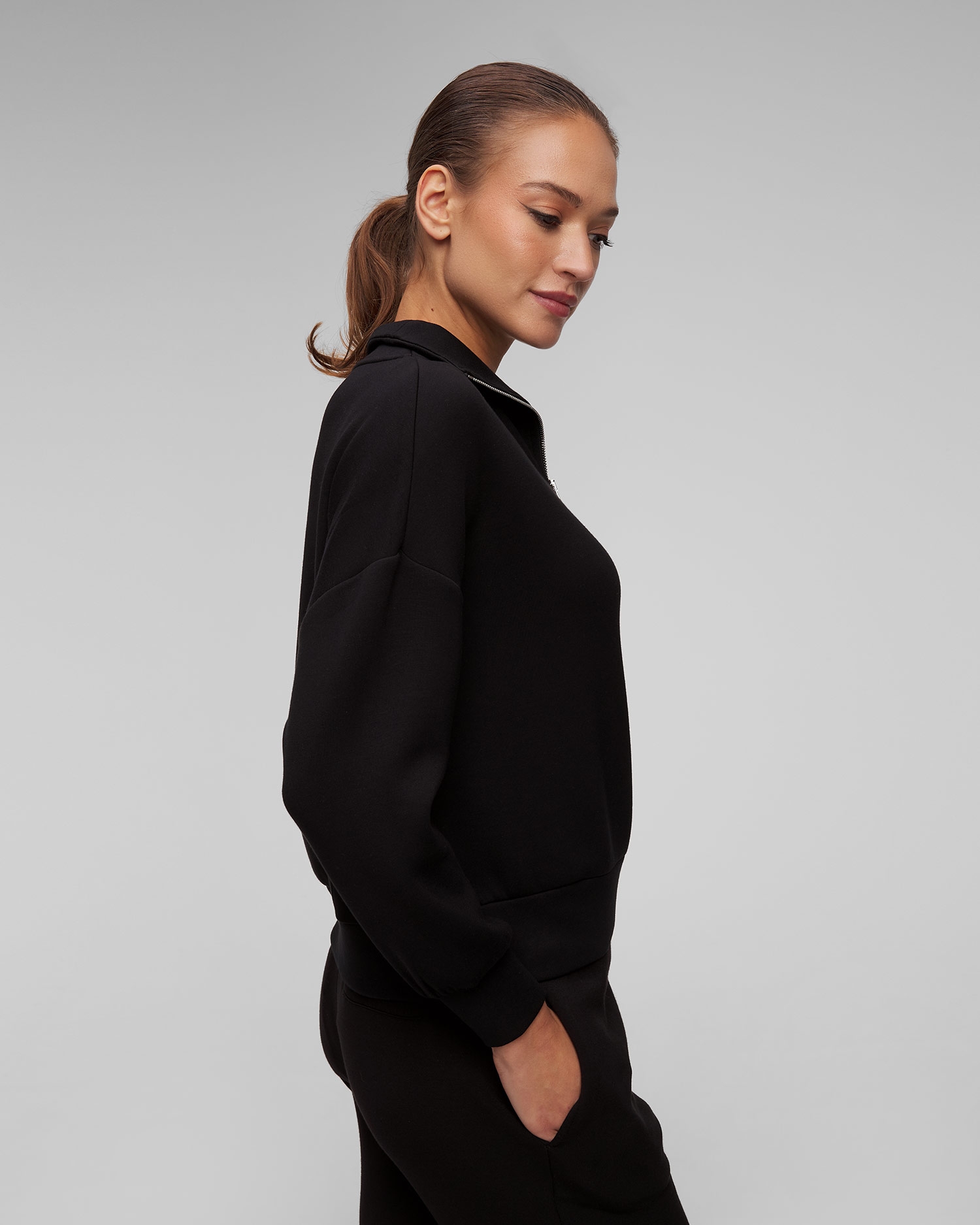Dámská černá mikina Varley Hawley Half Zip Sweat