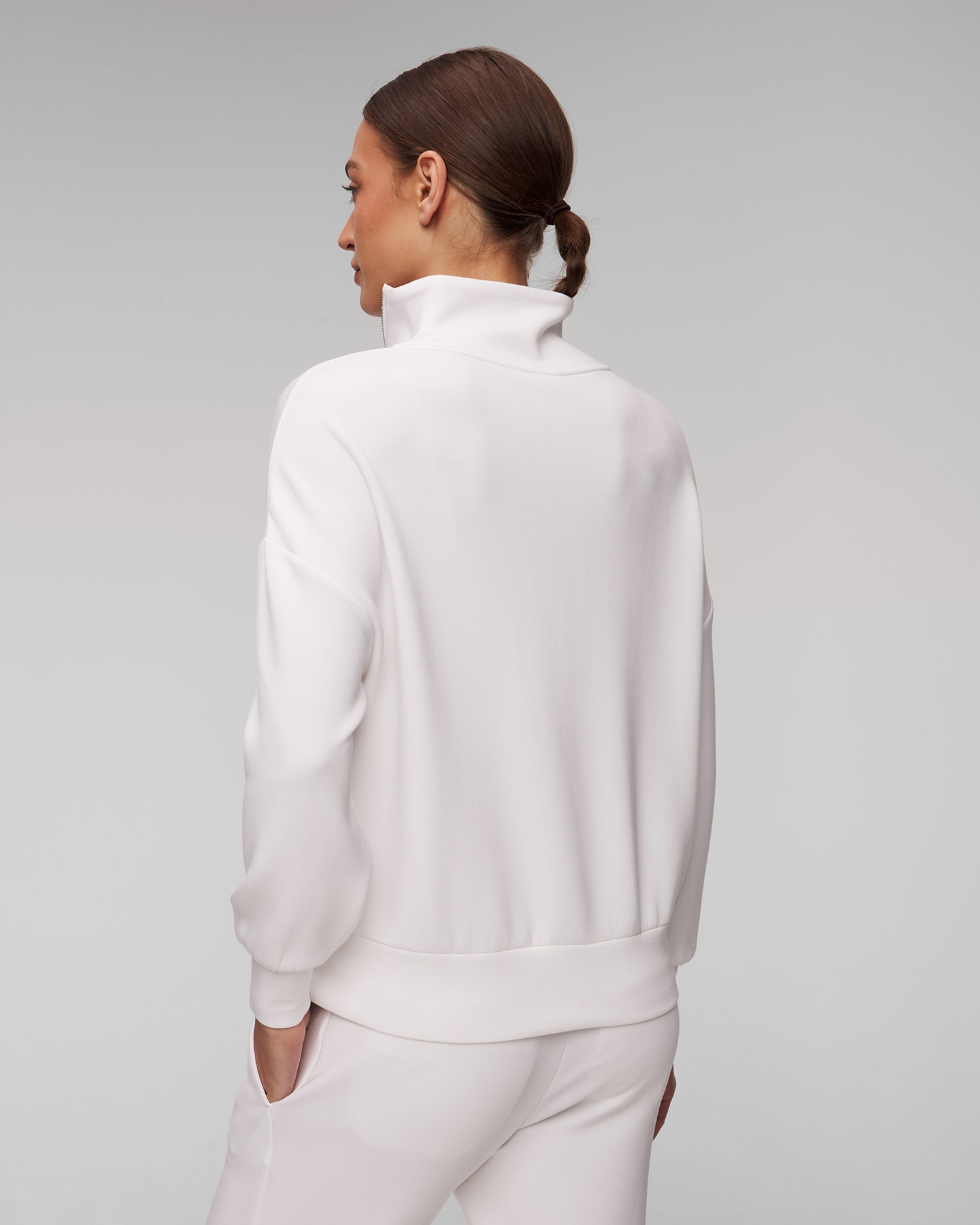 Bílá dámská mikina Varley Hawley Half Zip Sweat