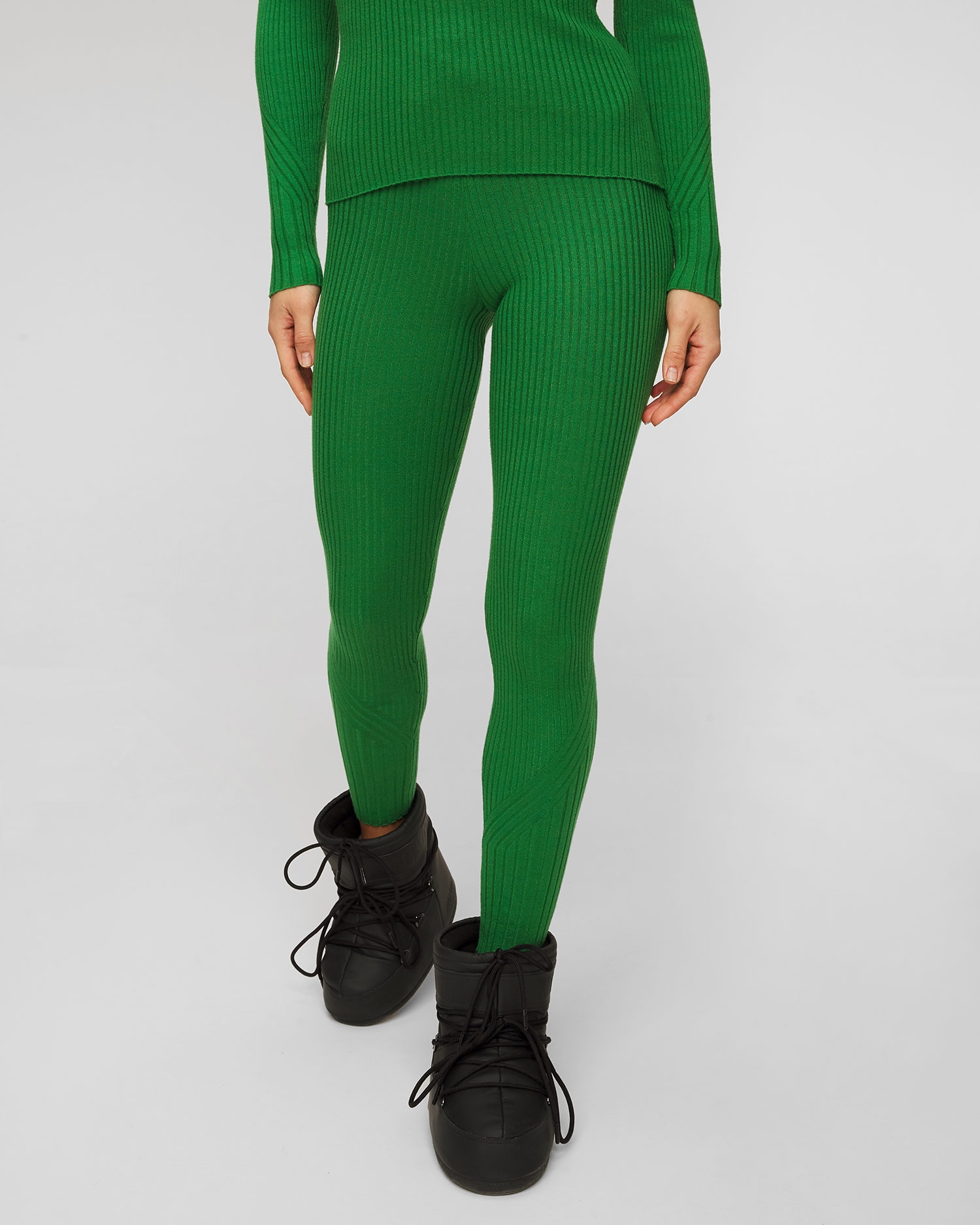 Zelené dámské legíny Varley Mocado Rib Knit Legging