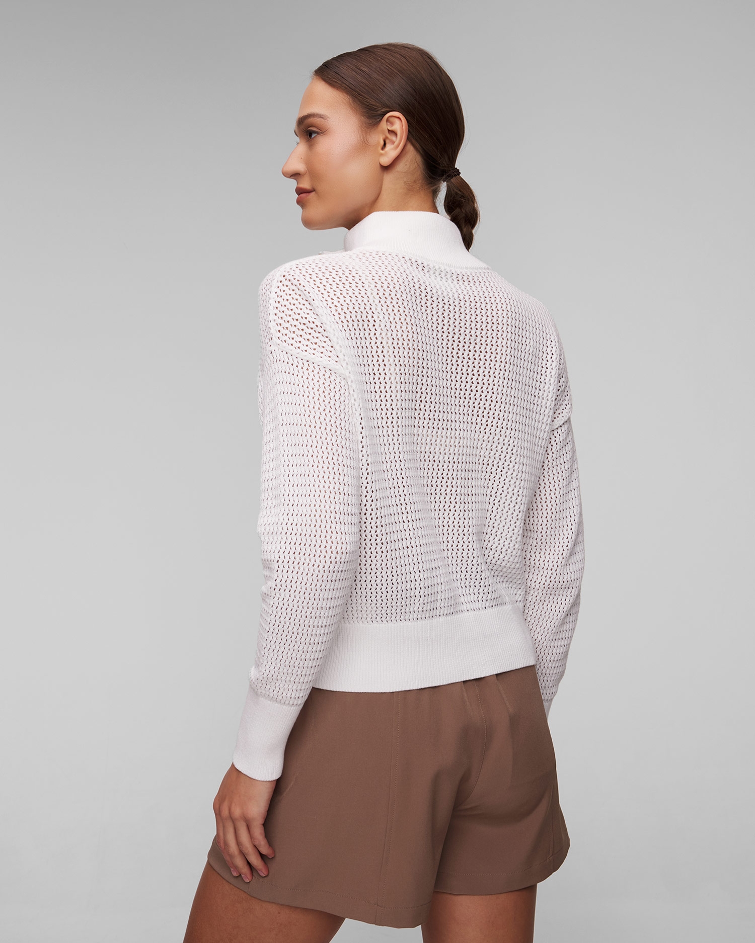 Bílý dámský svetr Varley Aurora Half Zip Knit