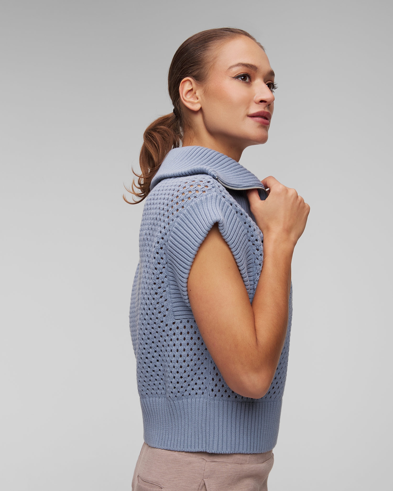 Modrá dámská mikina Varley Mila Half Zip Knit