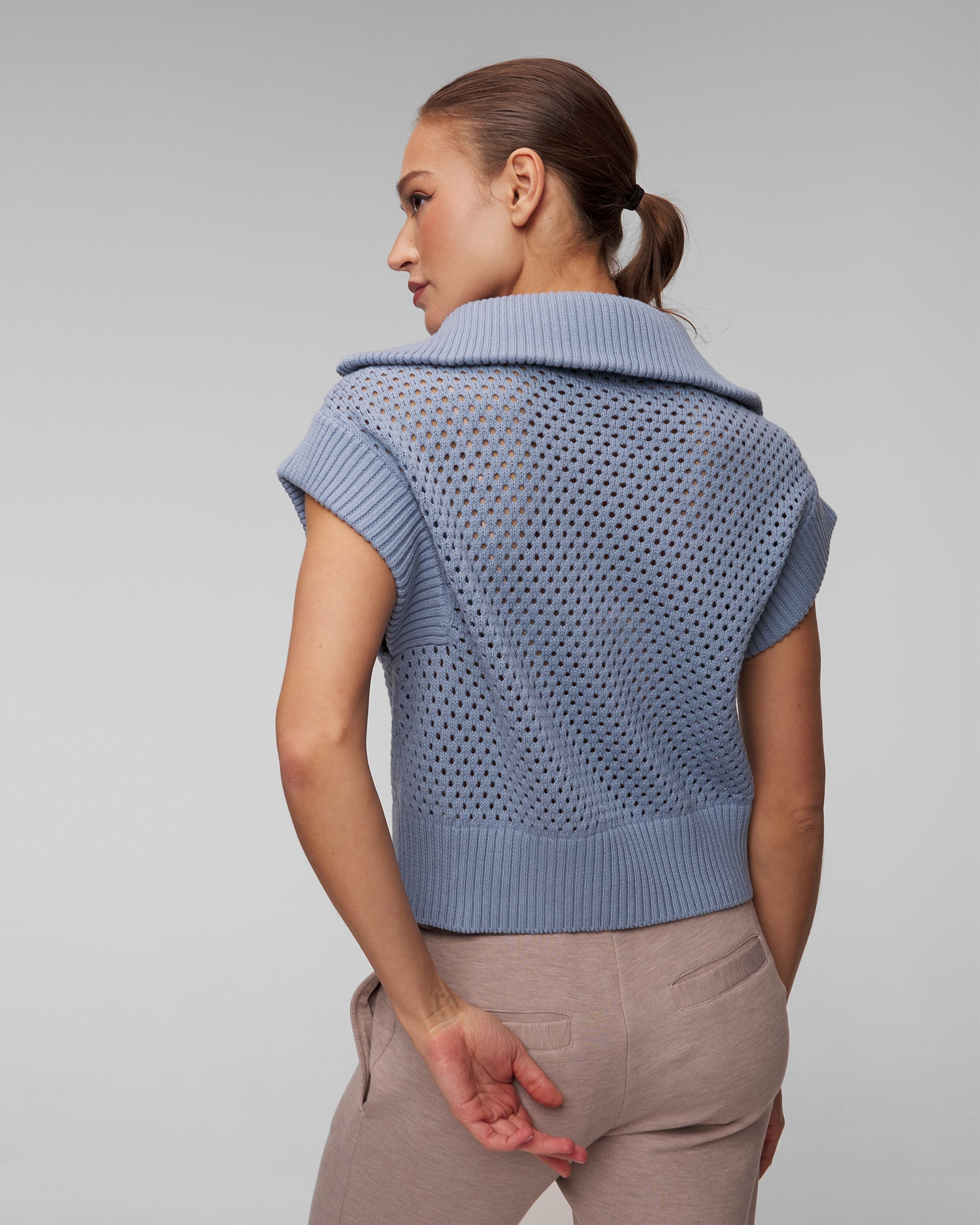 Modrá dámská mikina Varley Mila Half Zip Knit