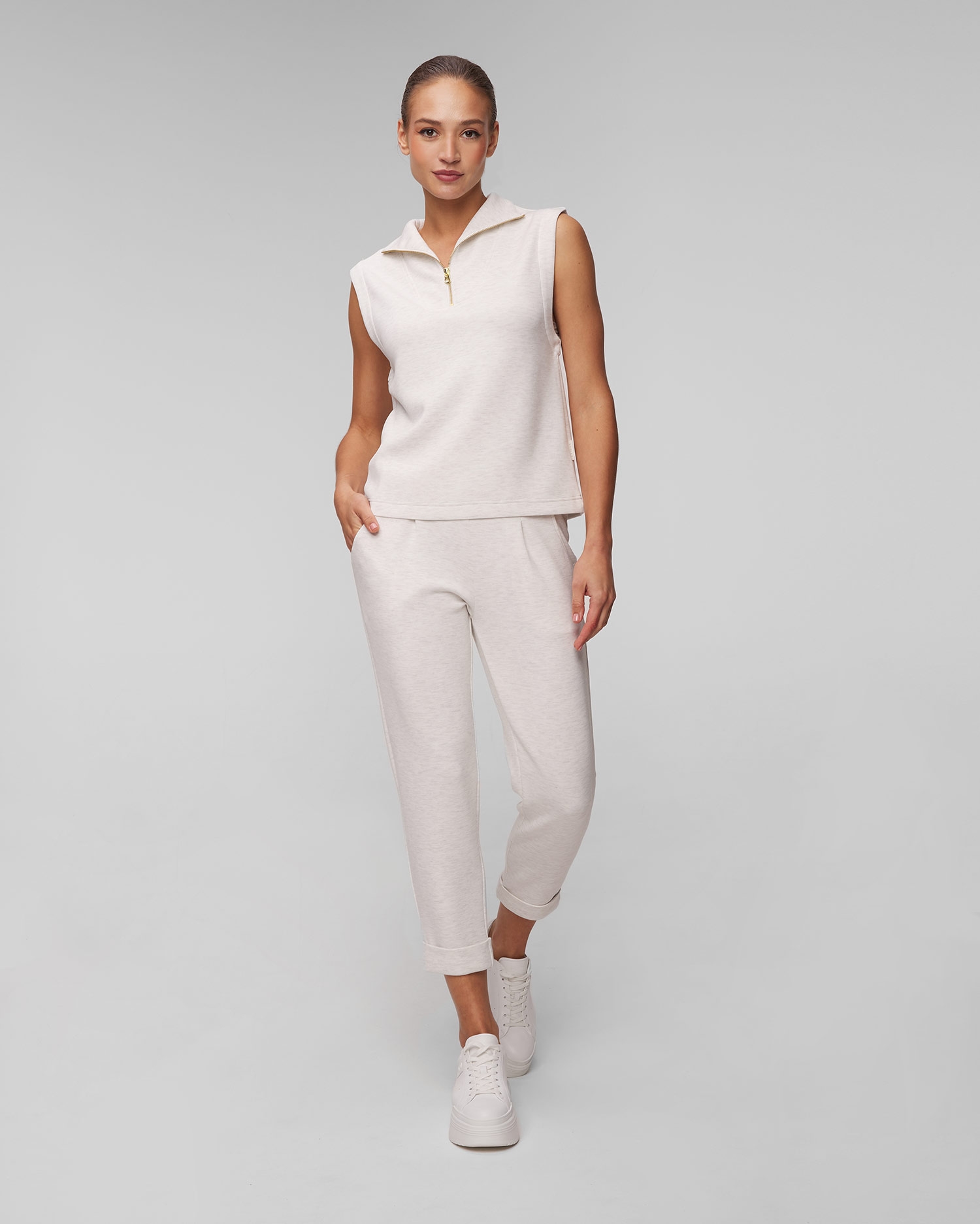 Béžové dámské kalhoty Varley The Rolled Cuff Pant 25