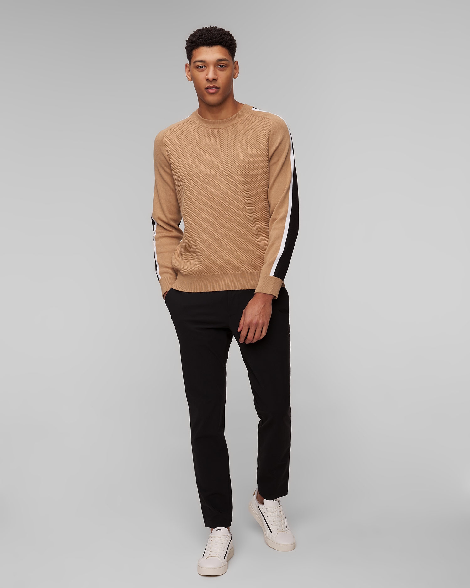 Béžový pánský svetr Hugo Boss Pontevico