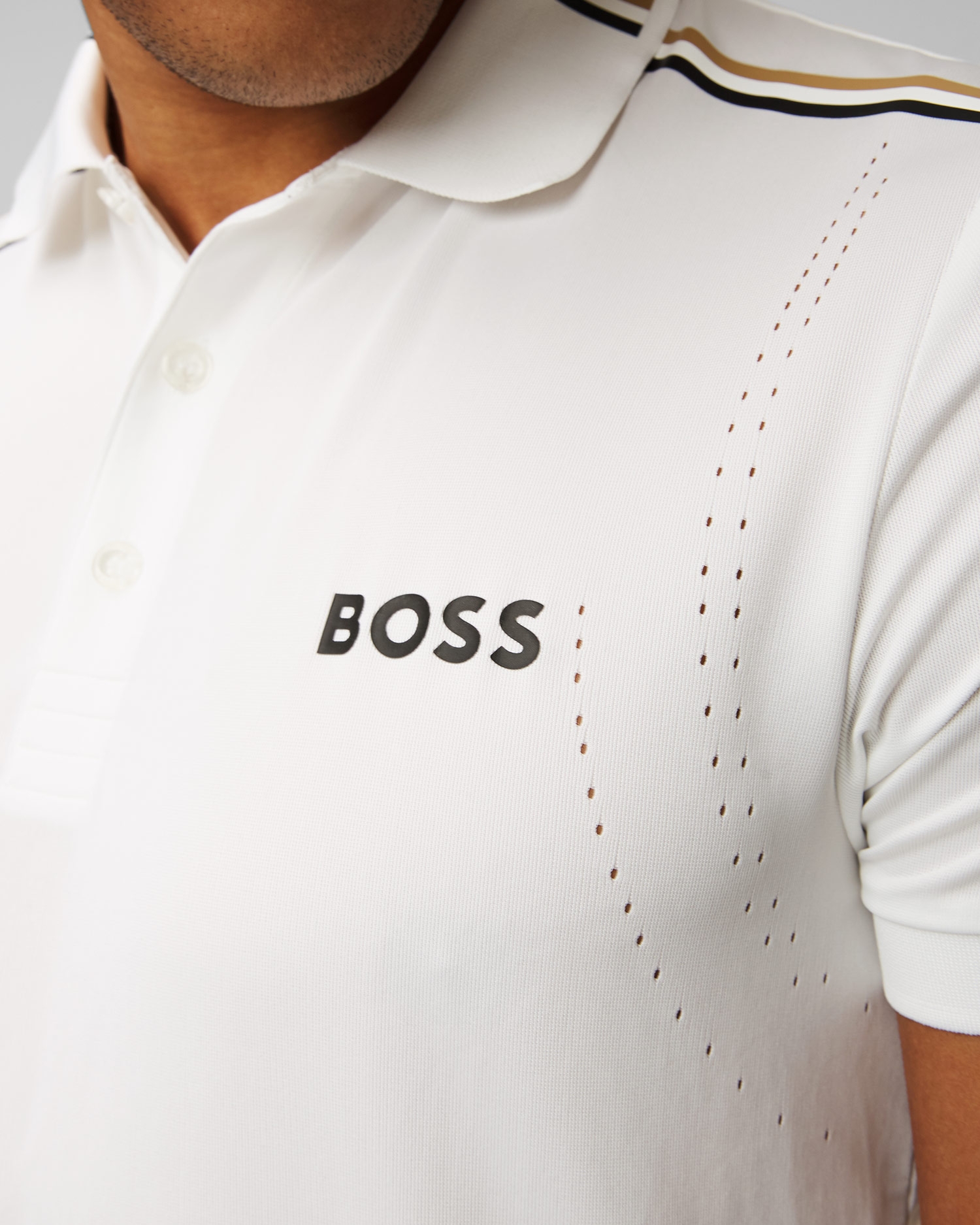 Bílé pánské polo tričko BOSS X MATTEO BERRETTINI Patteo