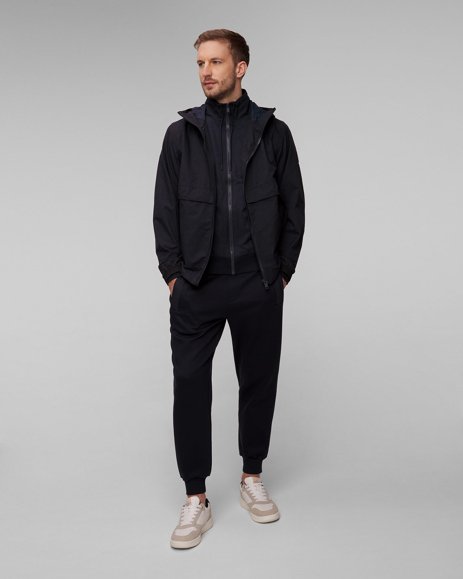 Tmavě modrá pánská bunda Hugo Boss P-Crispian