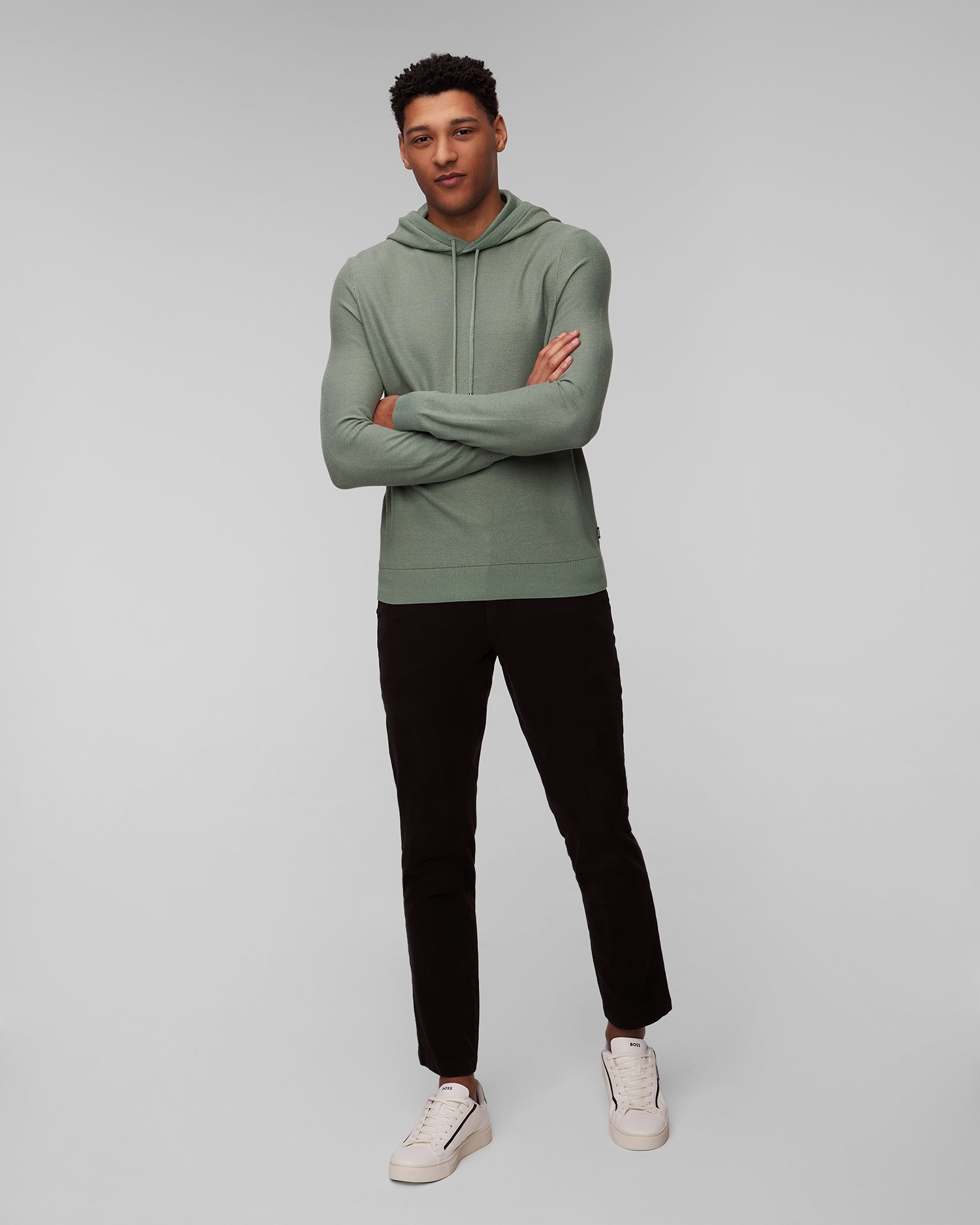 Olivově zelený pánský svetr Hugo Boss Trapani