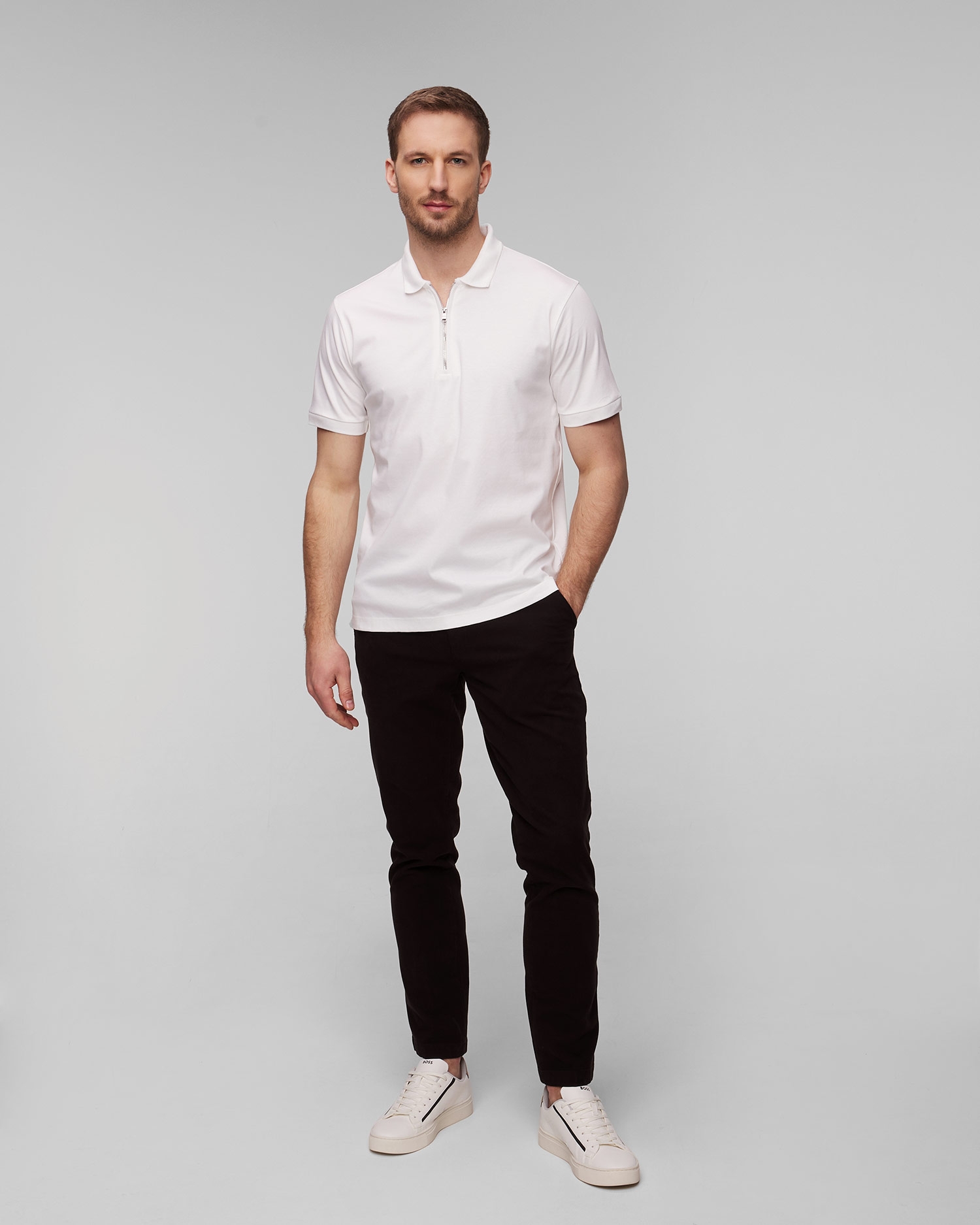 Pánská bílá polokošile Hugo Boss Polston