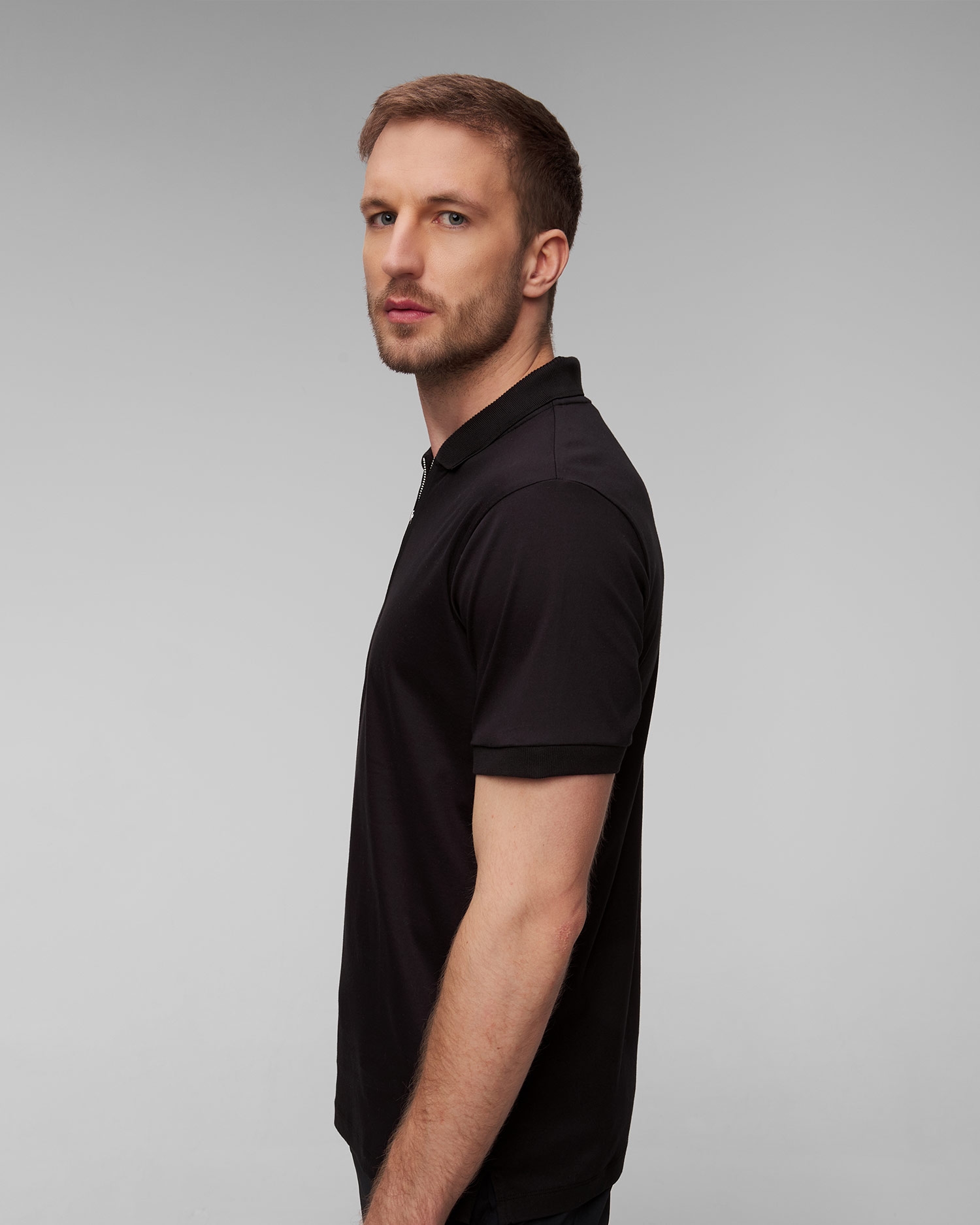 Pánská černá polokošile Hugo Boss Polston