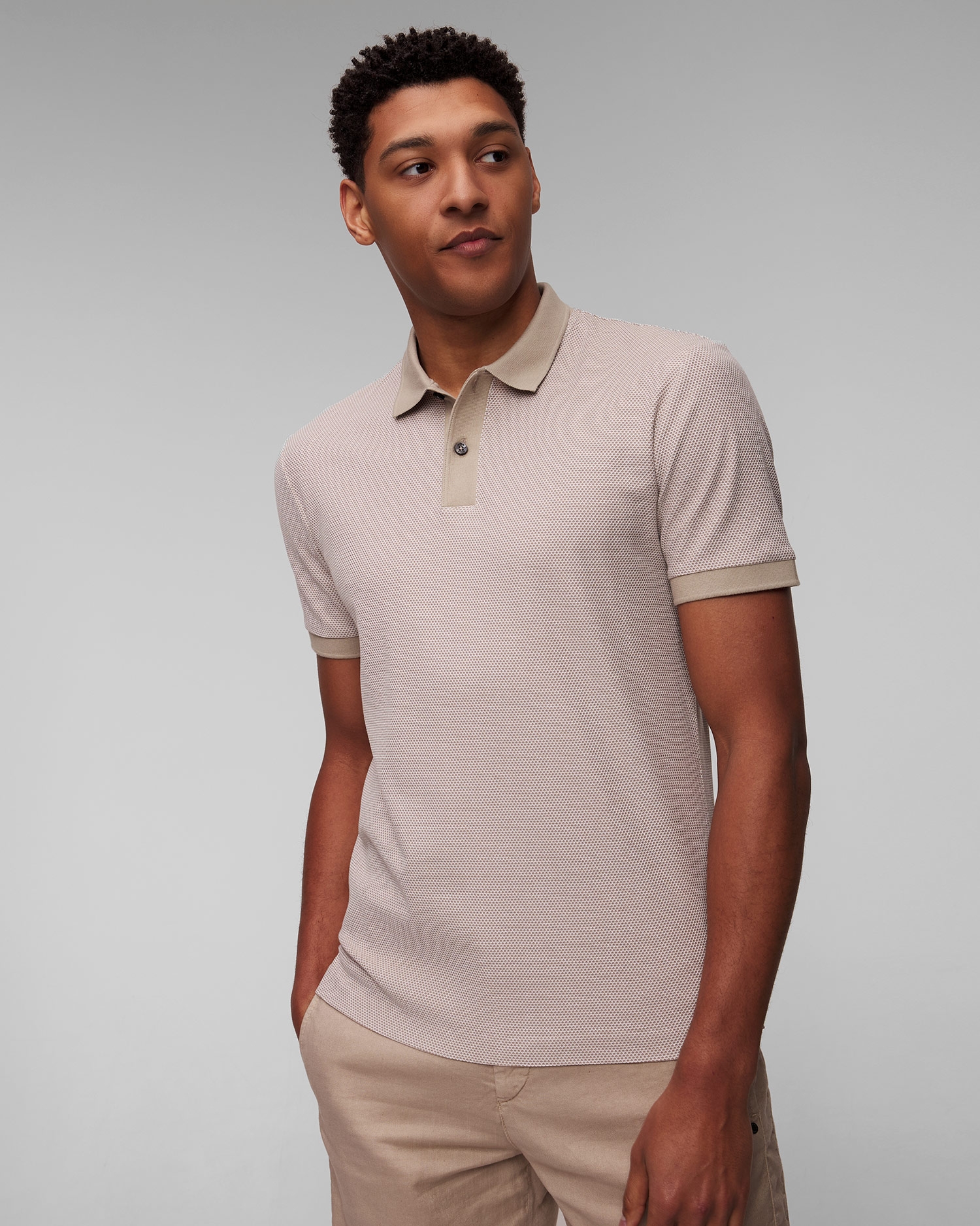 Pánské béžové polo triko Hugo Boss Phillipson