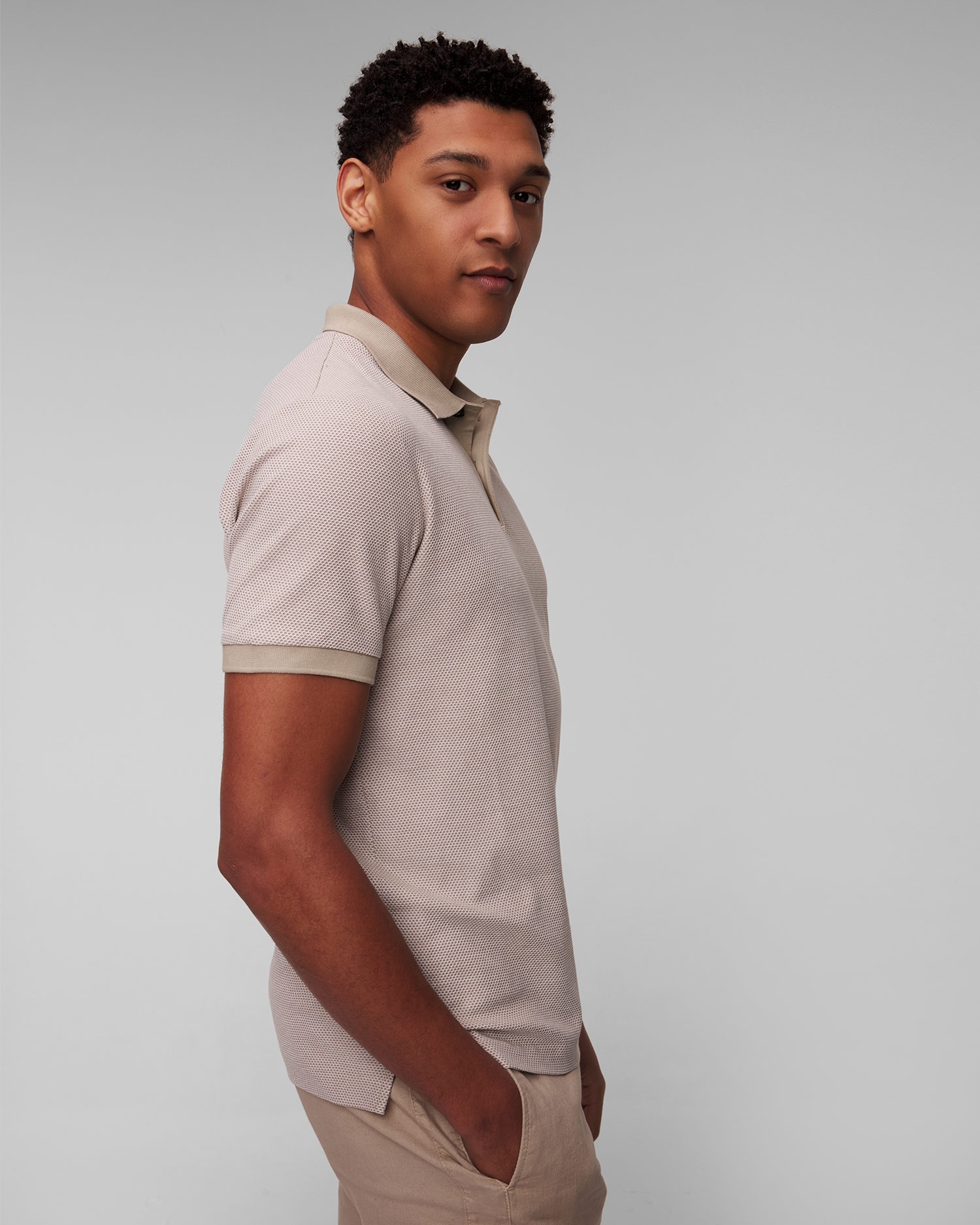 Pánské béžové polo triko Hugo Boss Phillipson