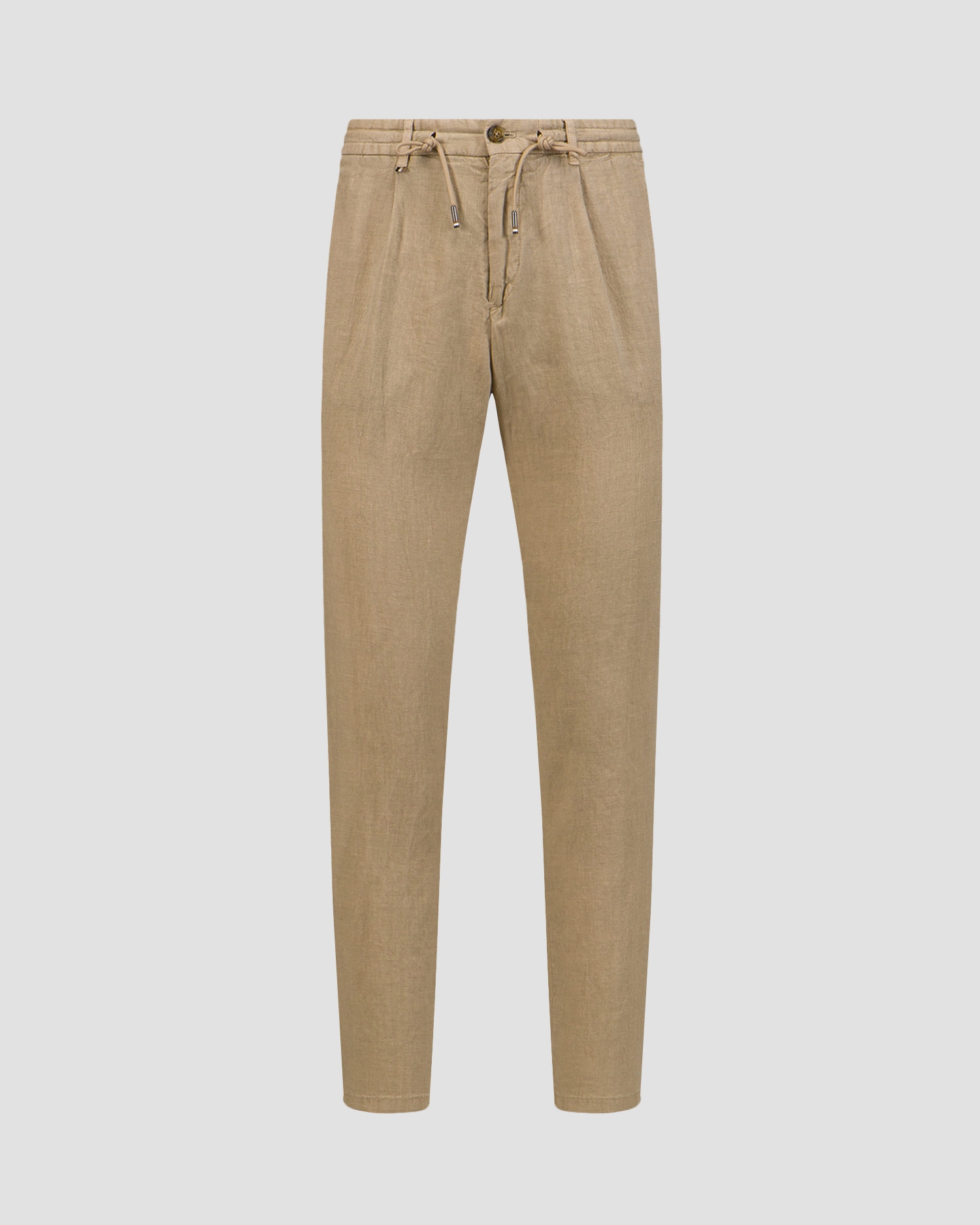 Lněné pánské kalhoty Hugo Boss C-Genius v Béžové Barvě