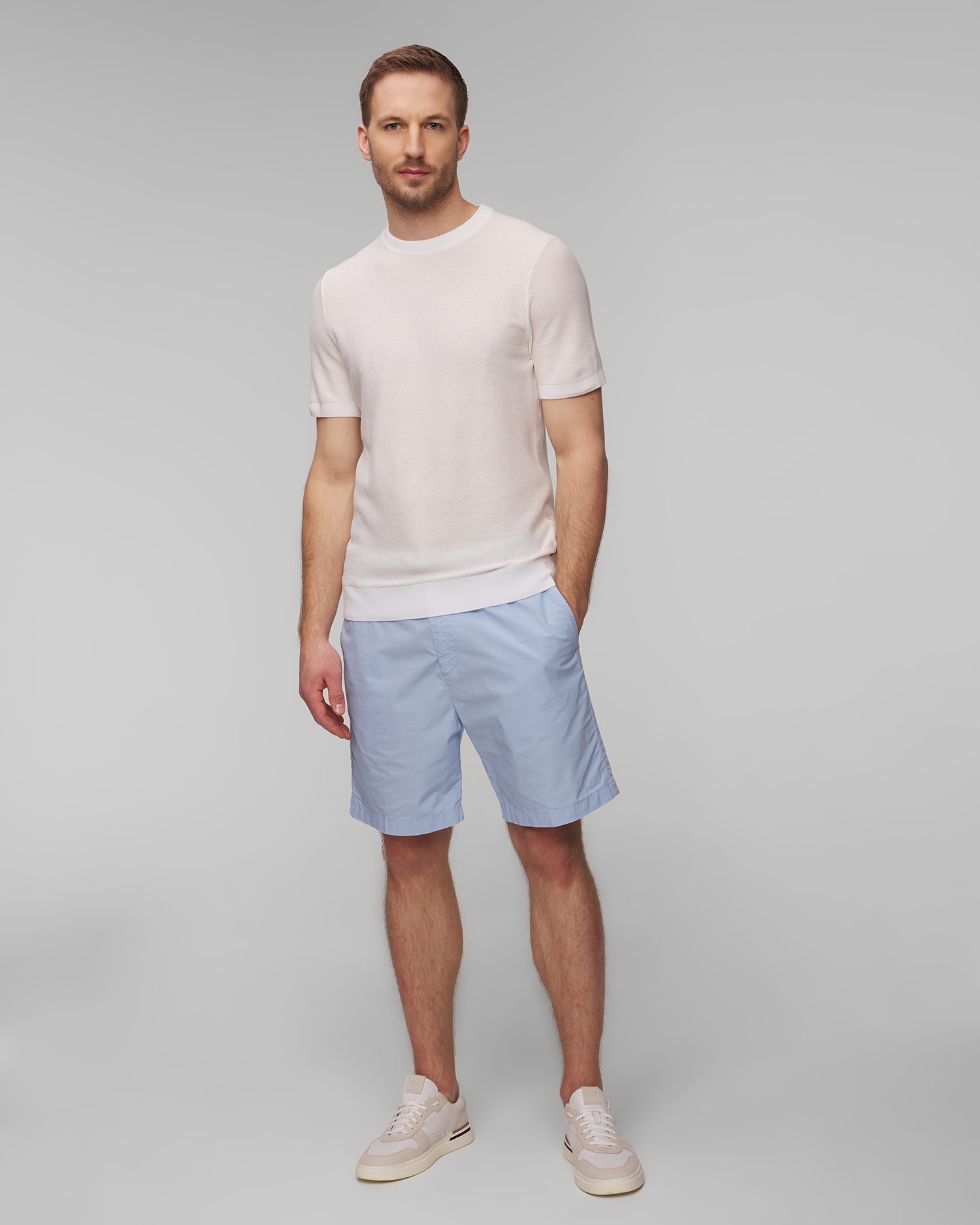 Světle modré pánské šortky Hugo Boss Kenosh