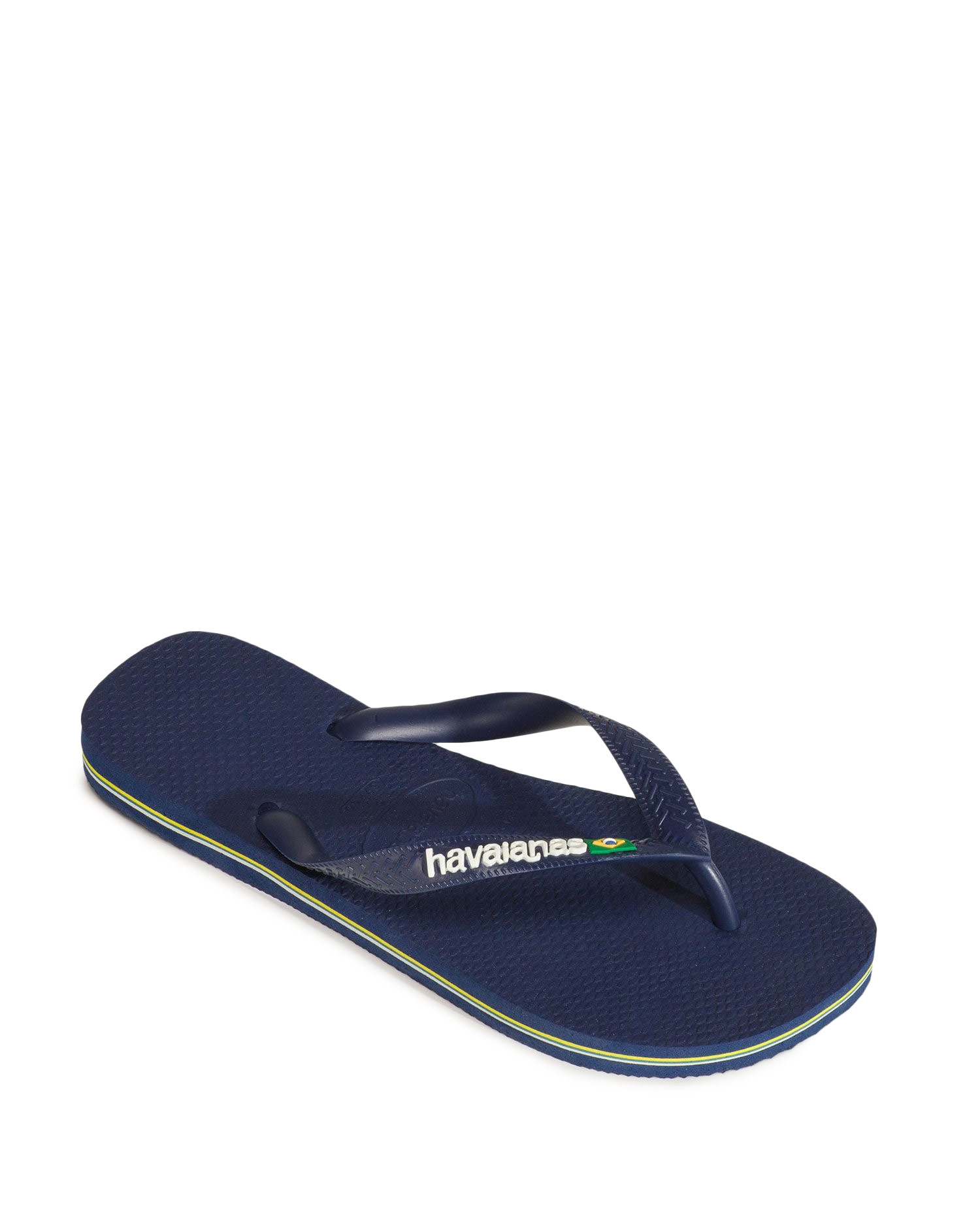 Tongs bleu marine Havaianas Brasil Logo, Couleur: Granatowy