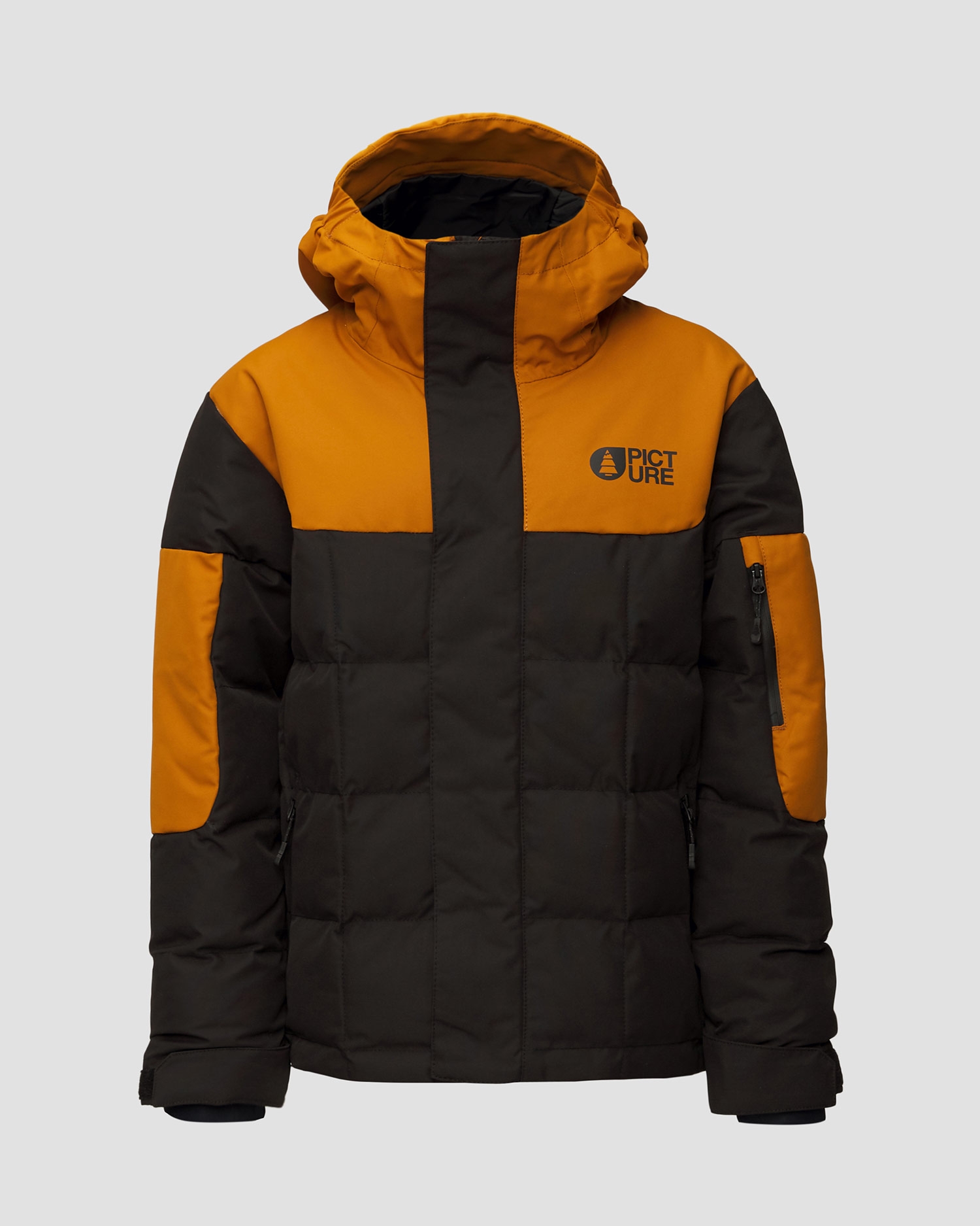 Černá a hnědá dětská lyžařská bunda Picture Organic Clothing Olyver 20/20