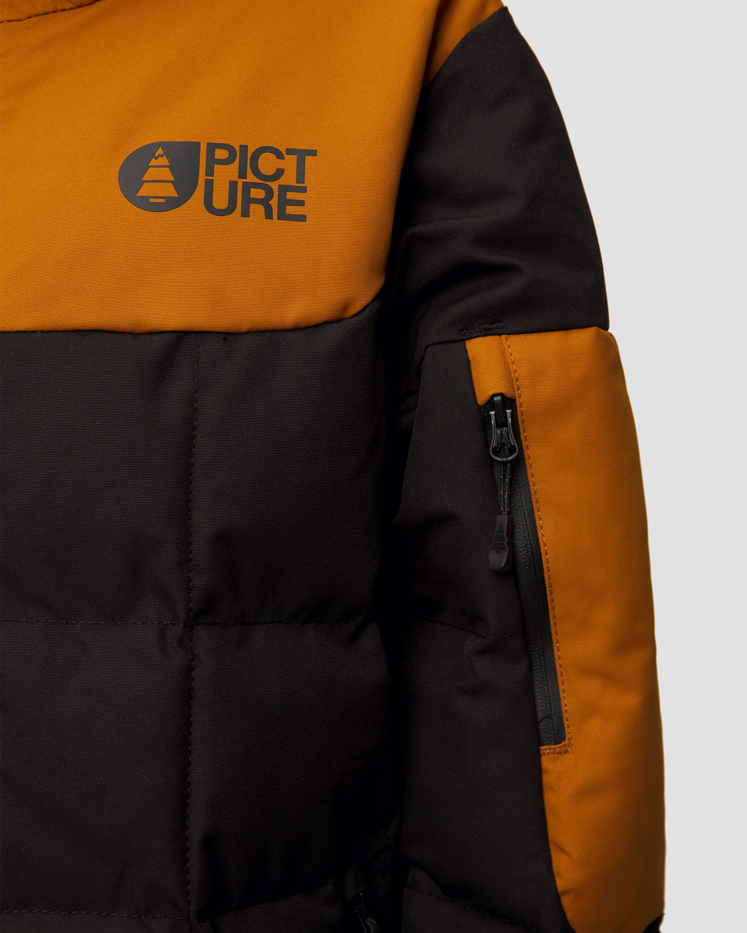 Černá a hnědá dětská lyžařská bunda Picture Organic Clothing Olyver 20/20