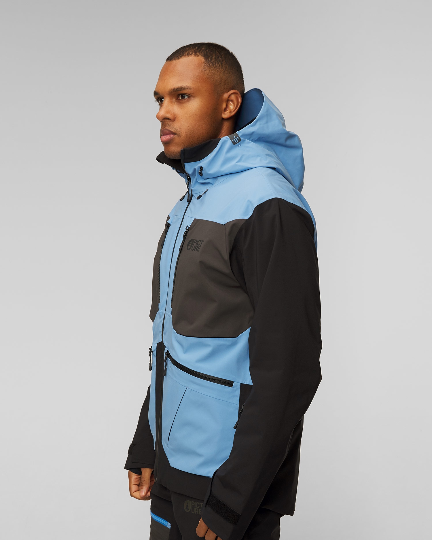 Modrá a černá pánská freeridová bunda Picture Organic Clothing Naikoon 20/20