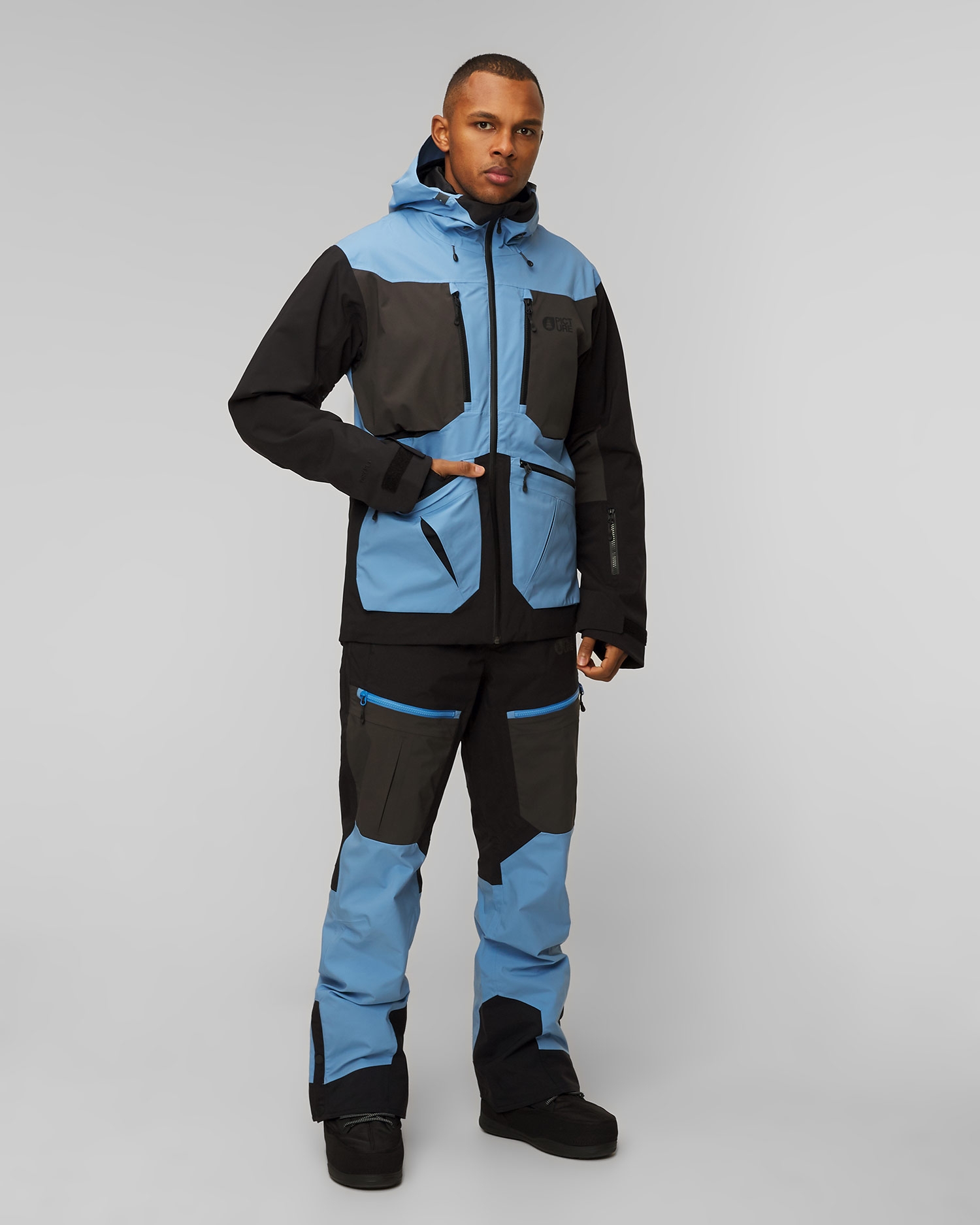 Modrá a černá pánská freeridová bunda Picture Organic Clothing Naikoon 20/20