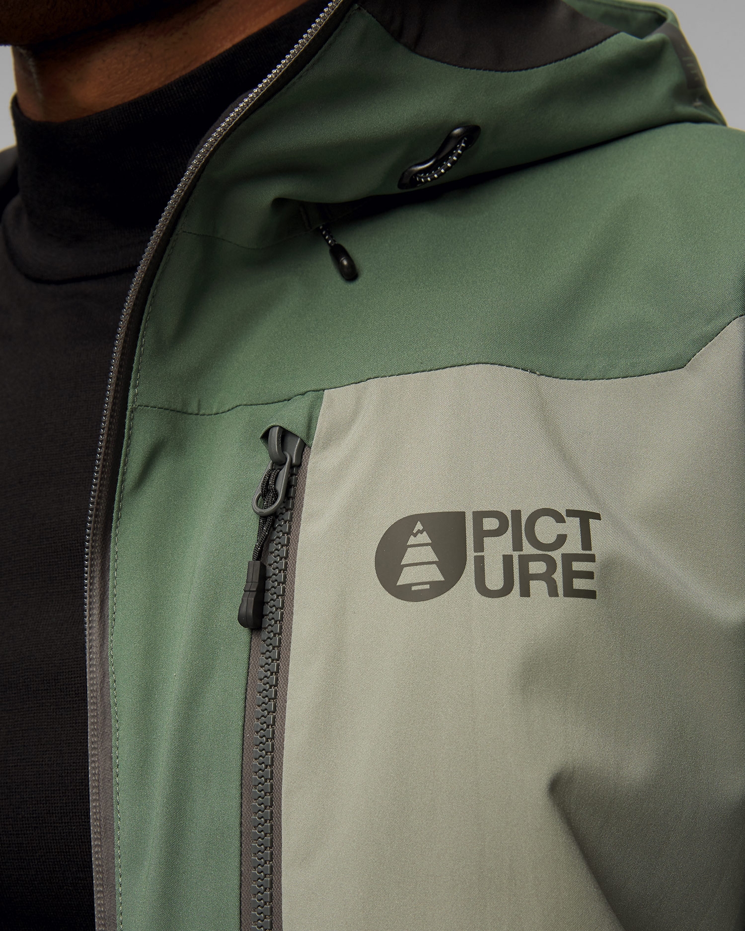 Zelená a černá pánská freeridová bunda Picture Organic Clothing Naikoon 20/20