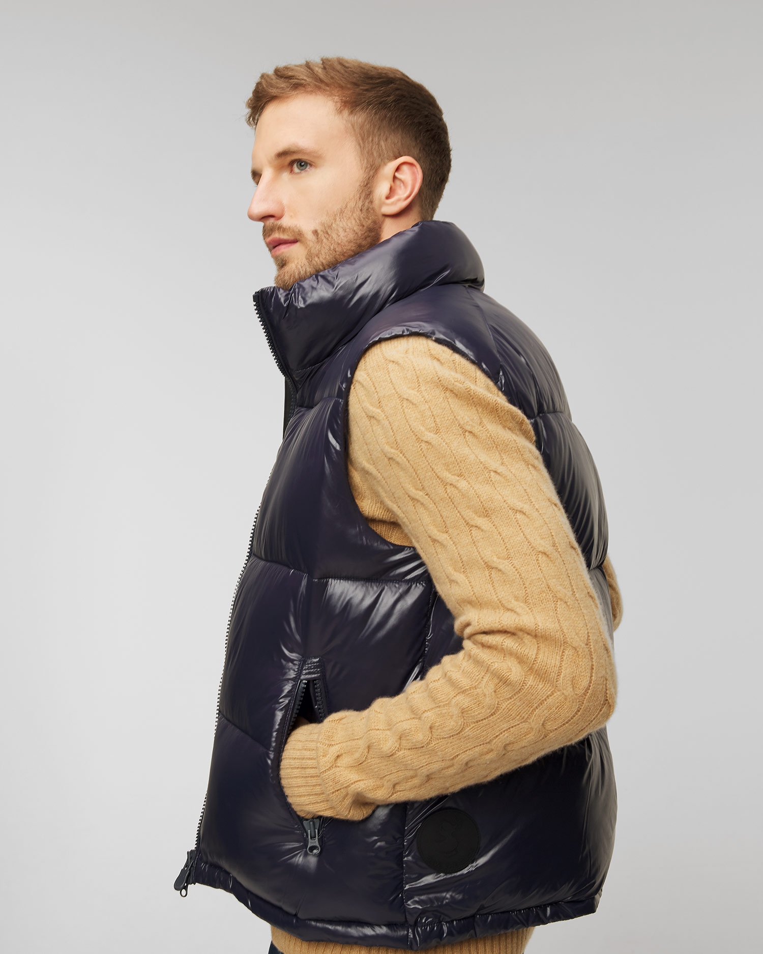 Tmavě modrá pánská péřová vesta Save the Duck Ailantus