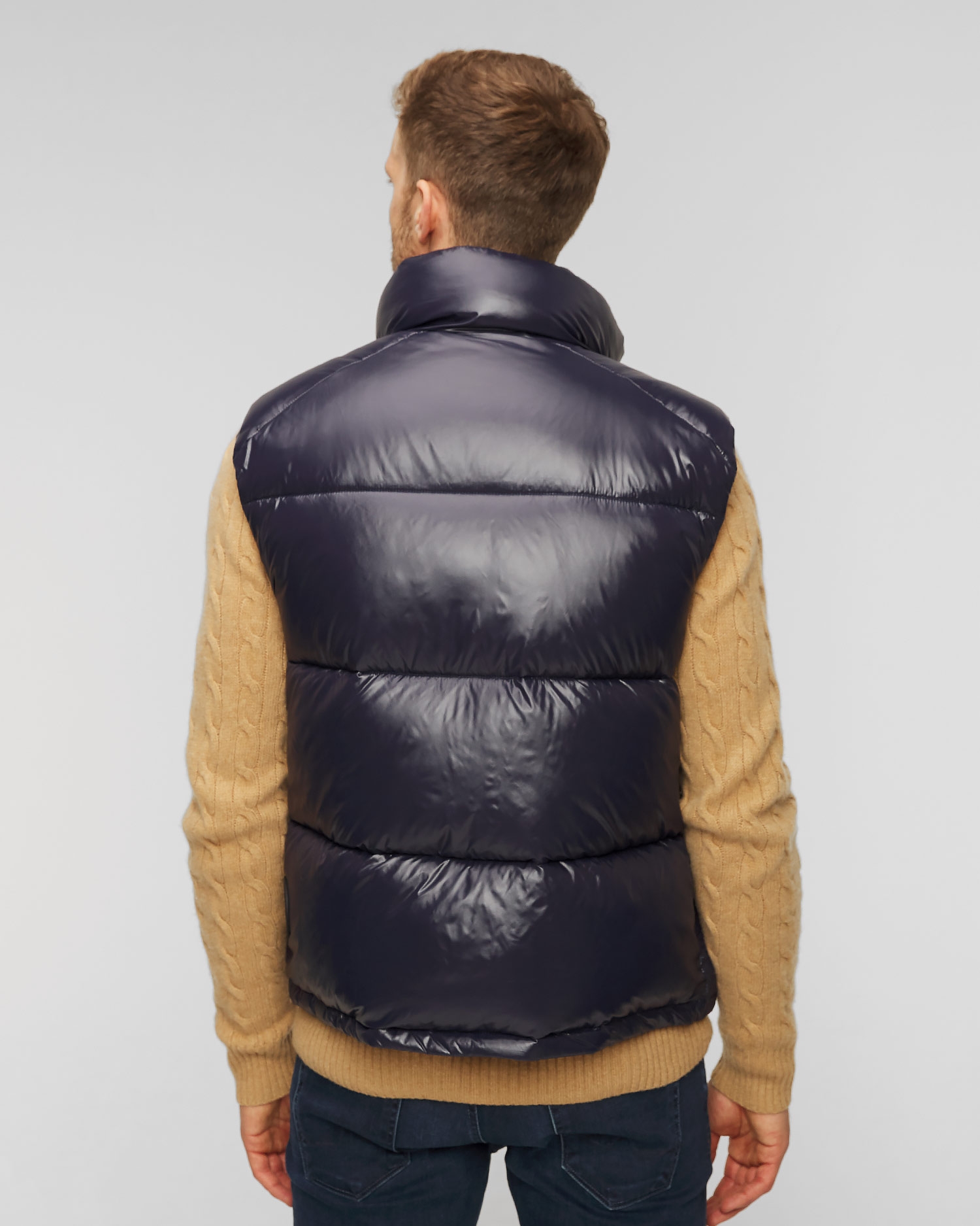 Tmavě modrá pánská péřová vesta Save the Duck Ailantus