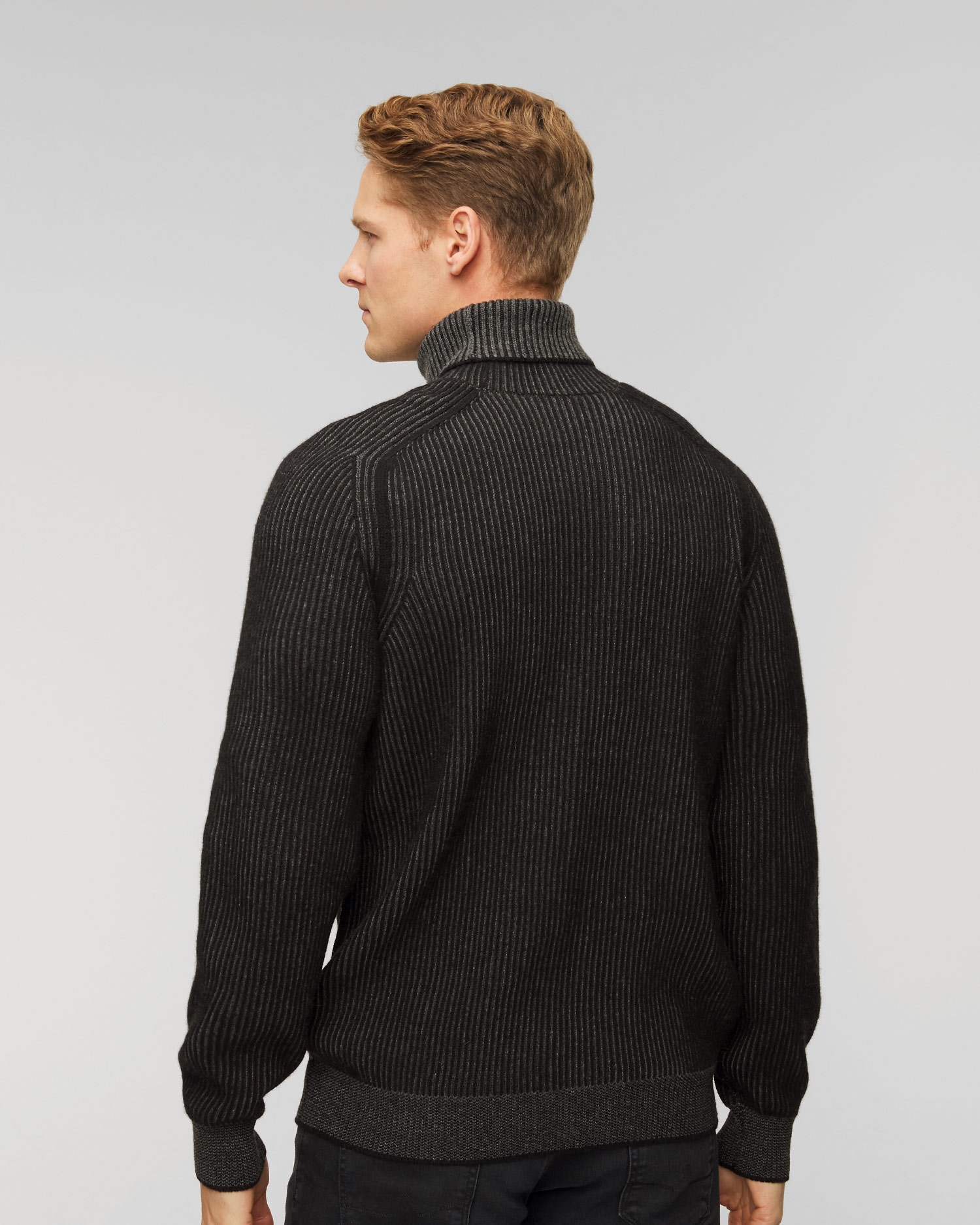 Černý pánský kašmírový rolák Sease