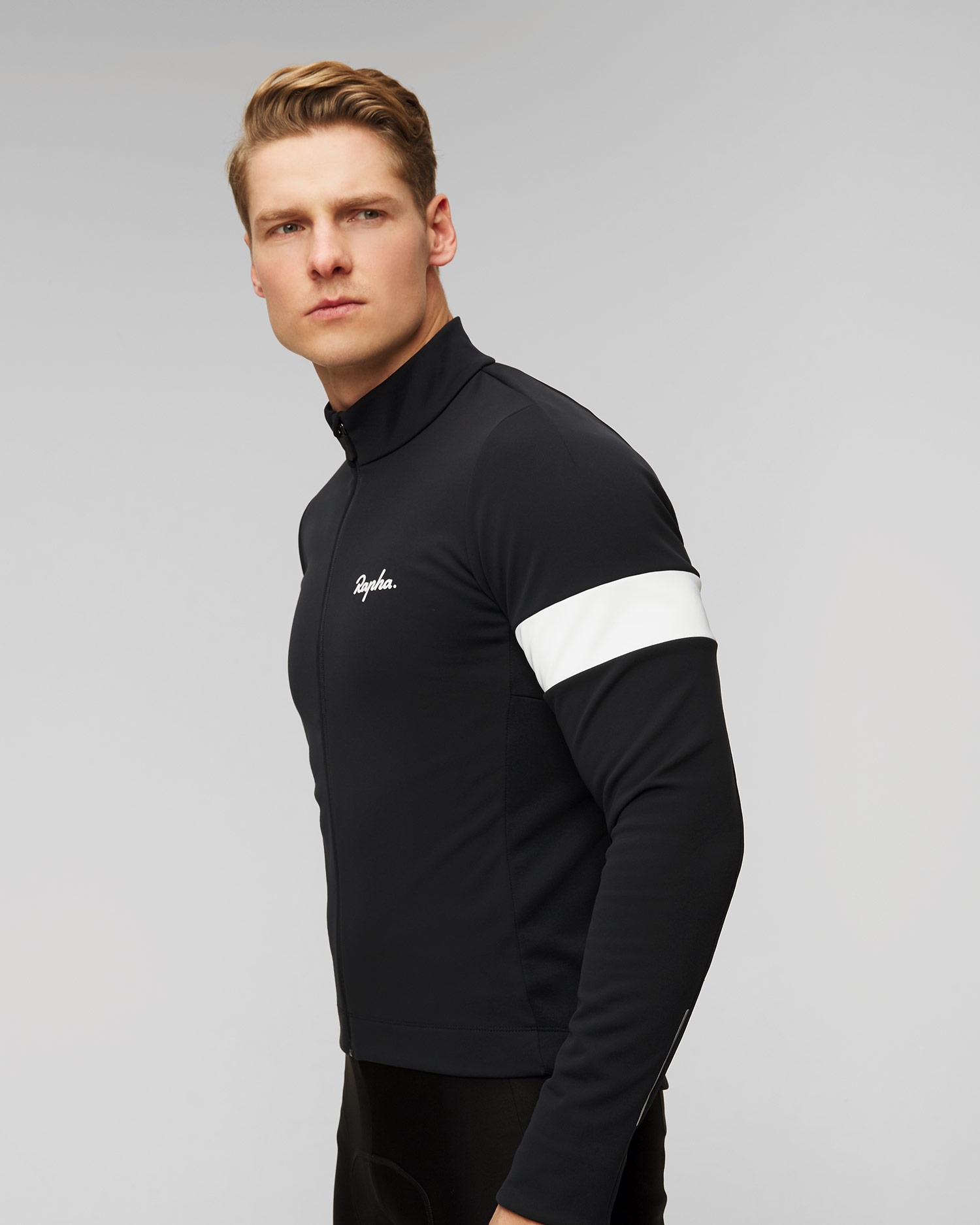 Černá zimní pánská bunda cyklistická větrovka Rapha Core