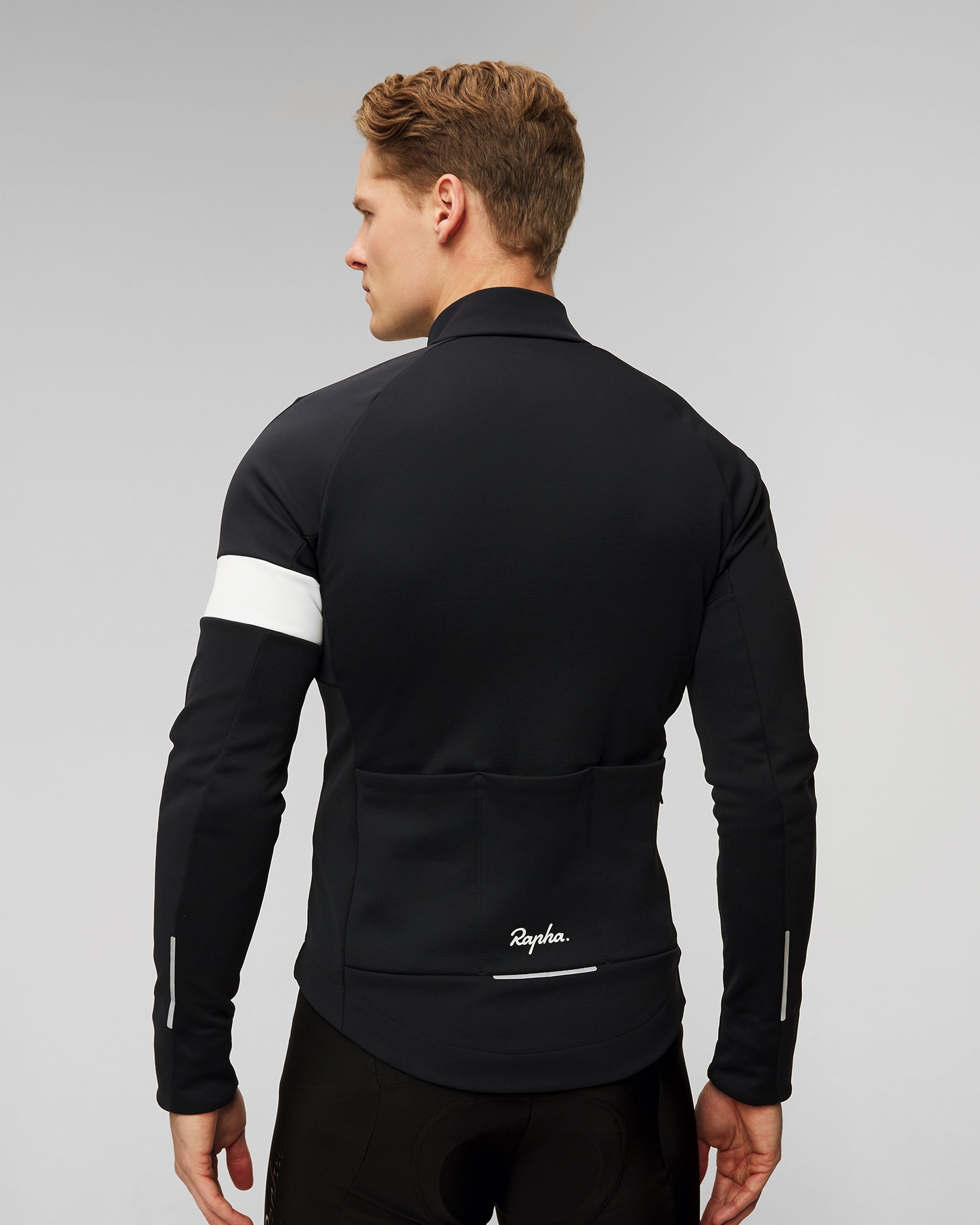 Černá zimní pánská bunda cyklistická větrovka Rapha Core