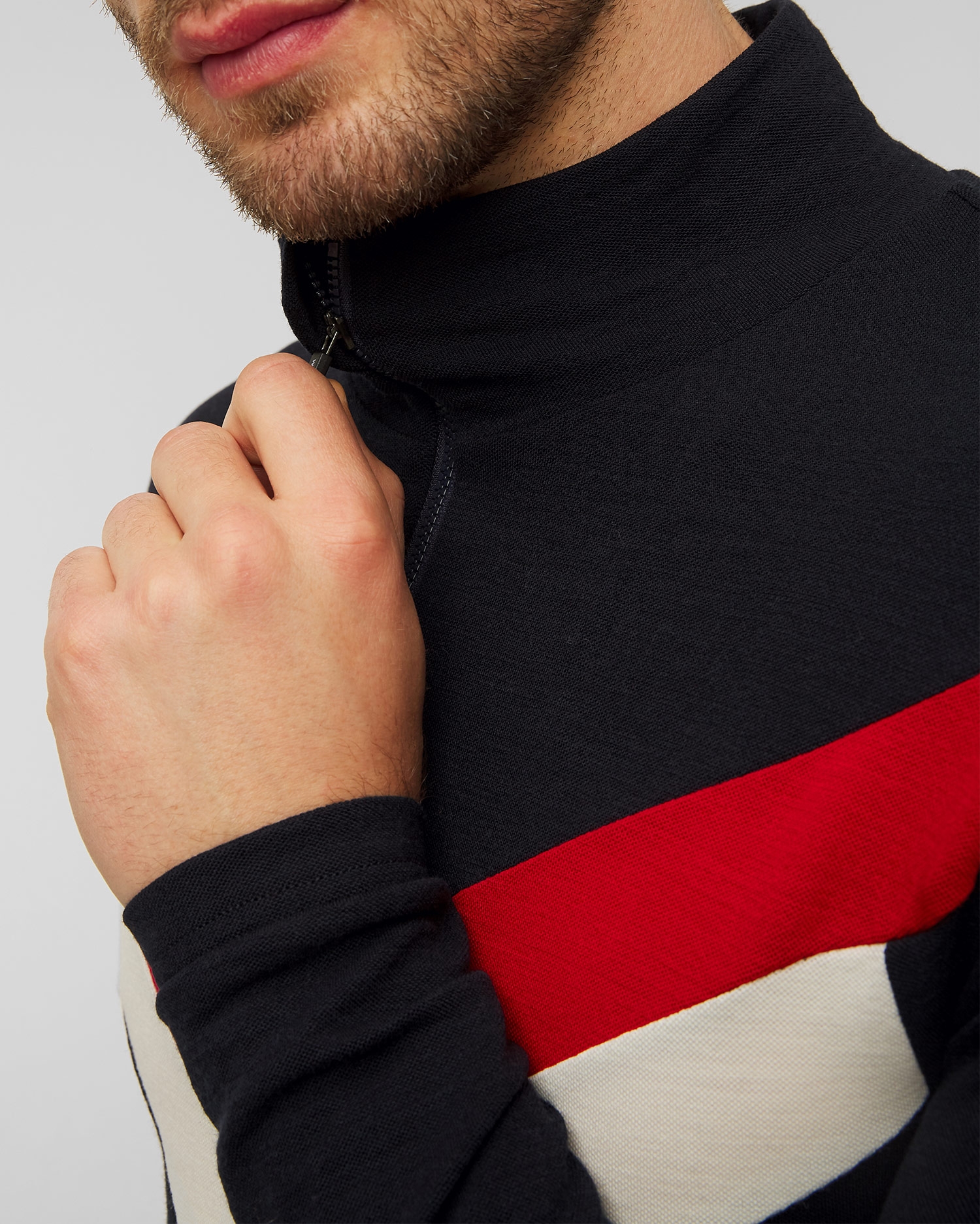 Pánský tmavě modrý rolák se zipem We Norwegians Voss